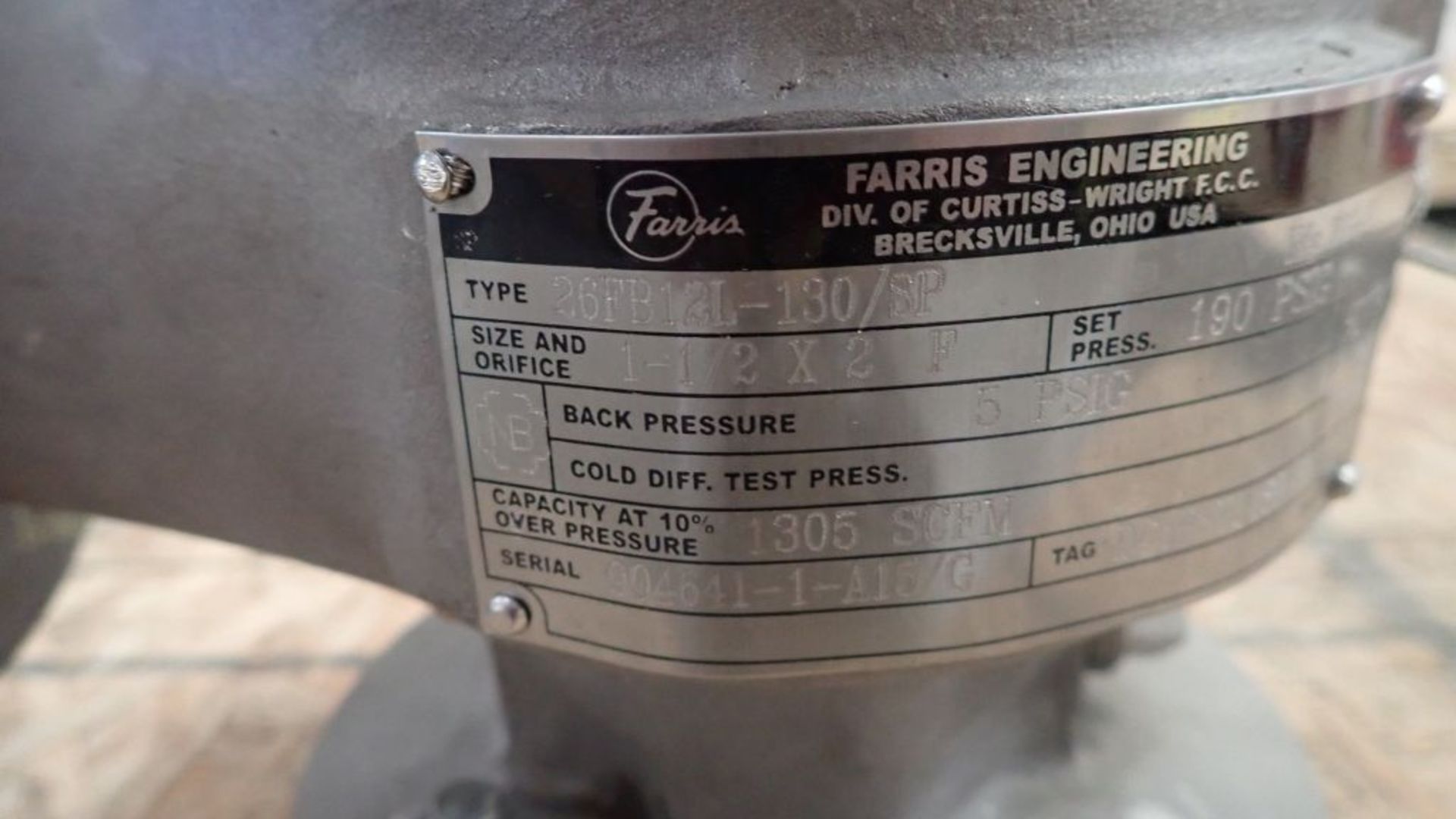 Lot of (1) 1-1/2" Pressure Relief Valve and (1) Terminal Junction Box | (1) Farris 1-1/2" Pressure - Image 3 of 7