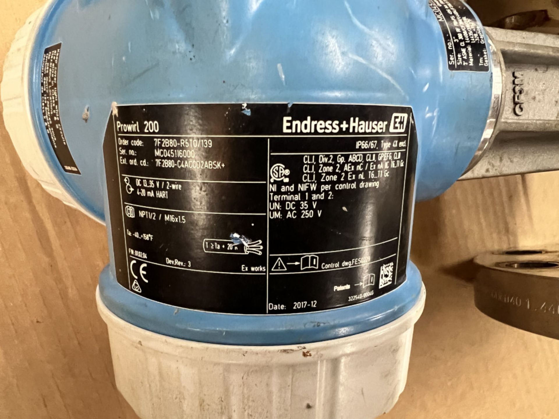 Lot of (3) Assorted Endress & Hauser Components | (1) Prowirl 200 Flowmeter Model No. 7F2B80, Serial - Image 4 of 9