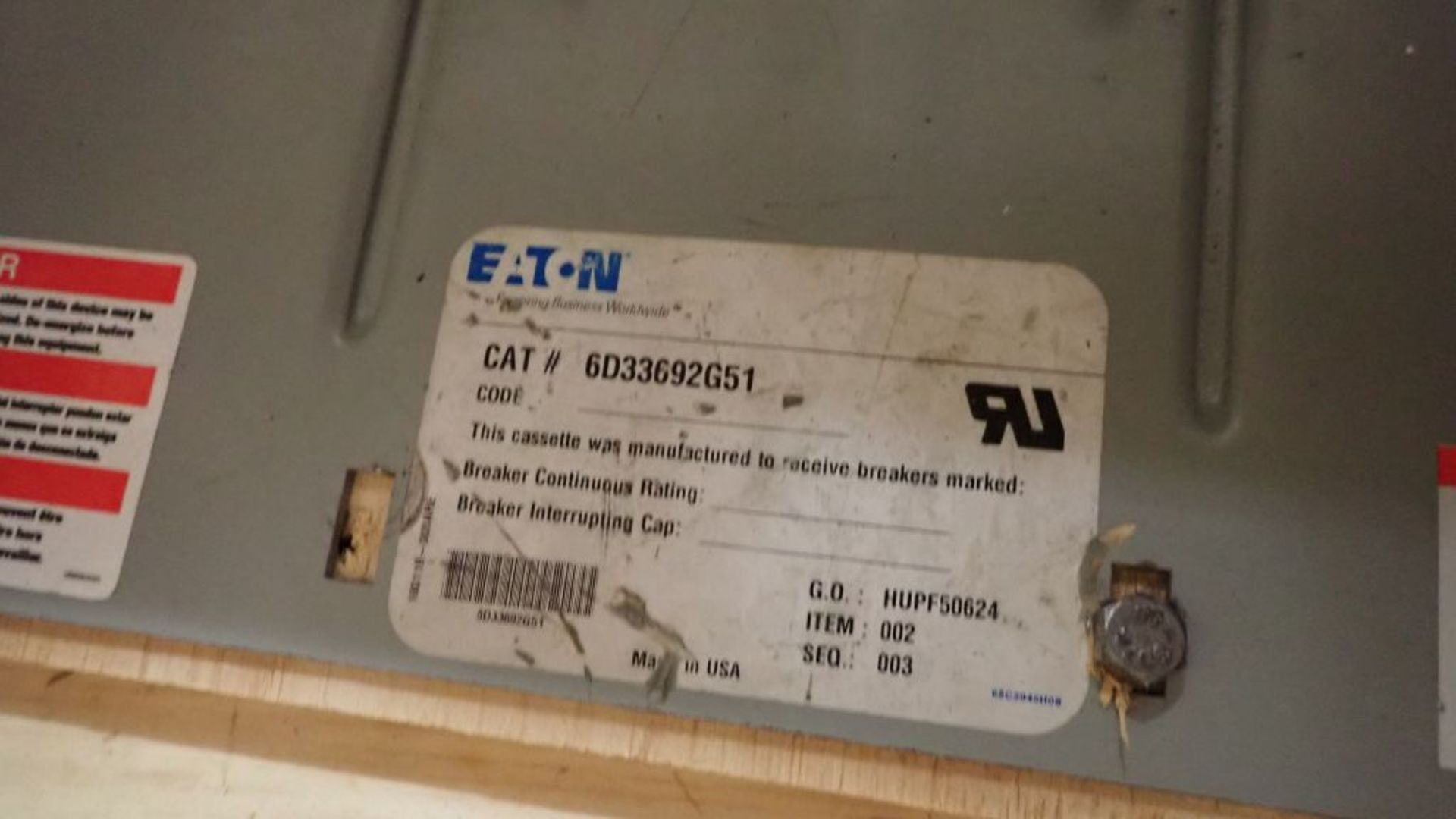 Eaton Cassette Frame | Cat No. 6D33692G51; Tag: 245907 - Image 2 of 3