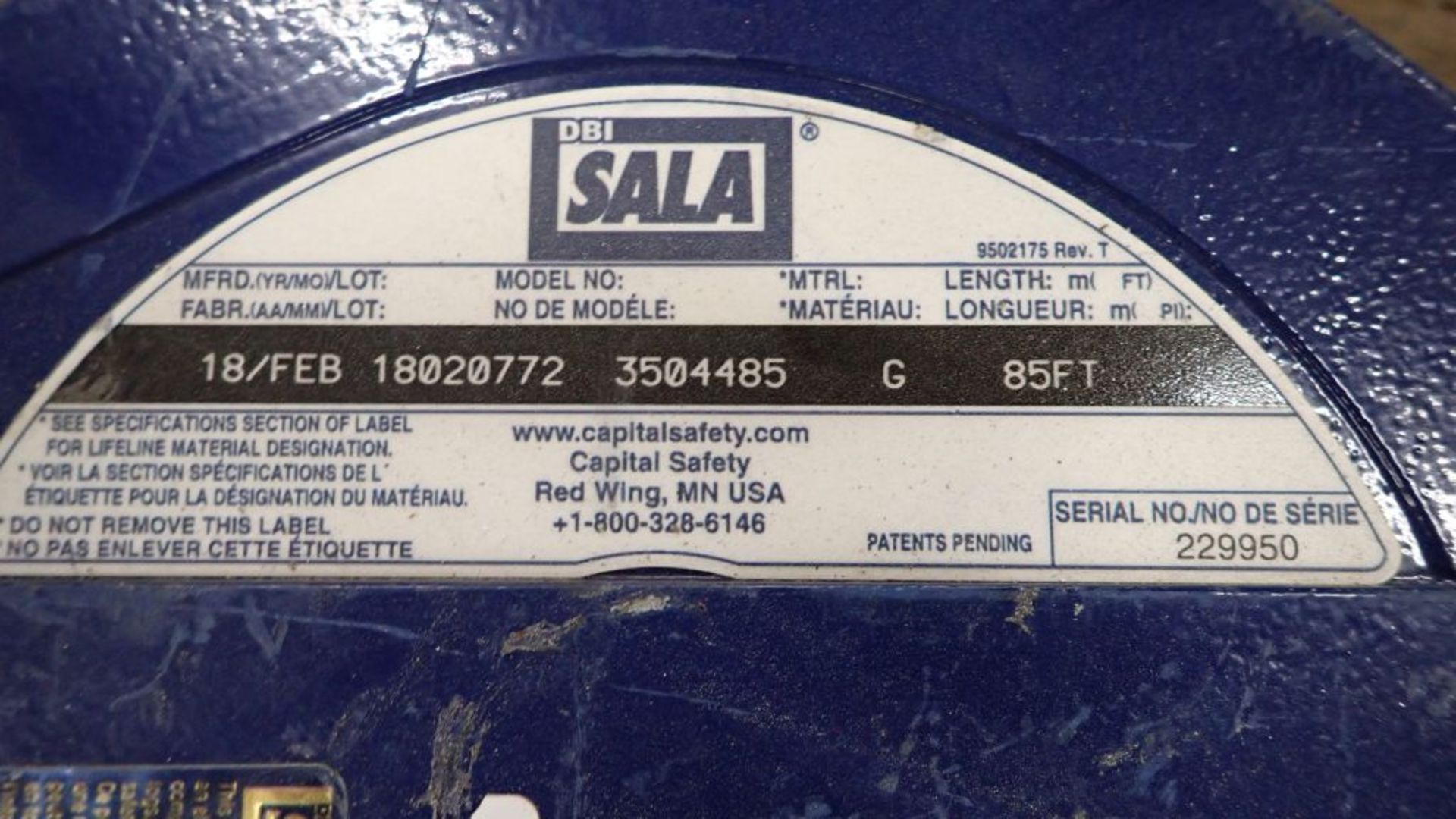 SALA Self-Retracting 85' Lifeline - Image 5 of 6