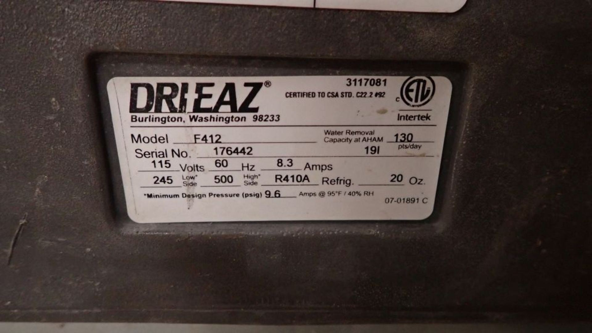 Dri-Eaz Dehumidifier - Image 5 of 7