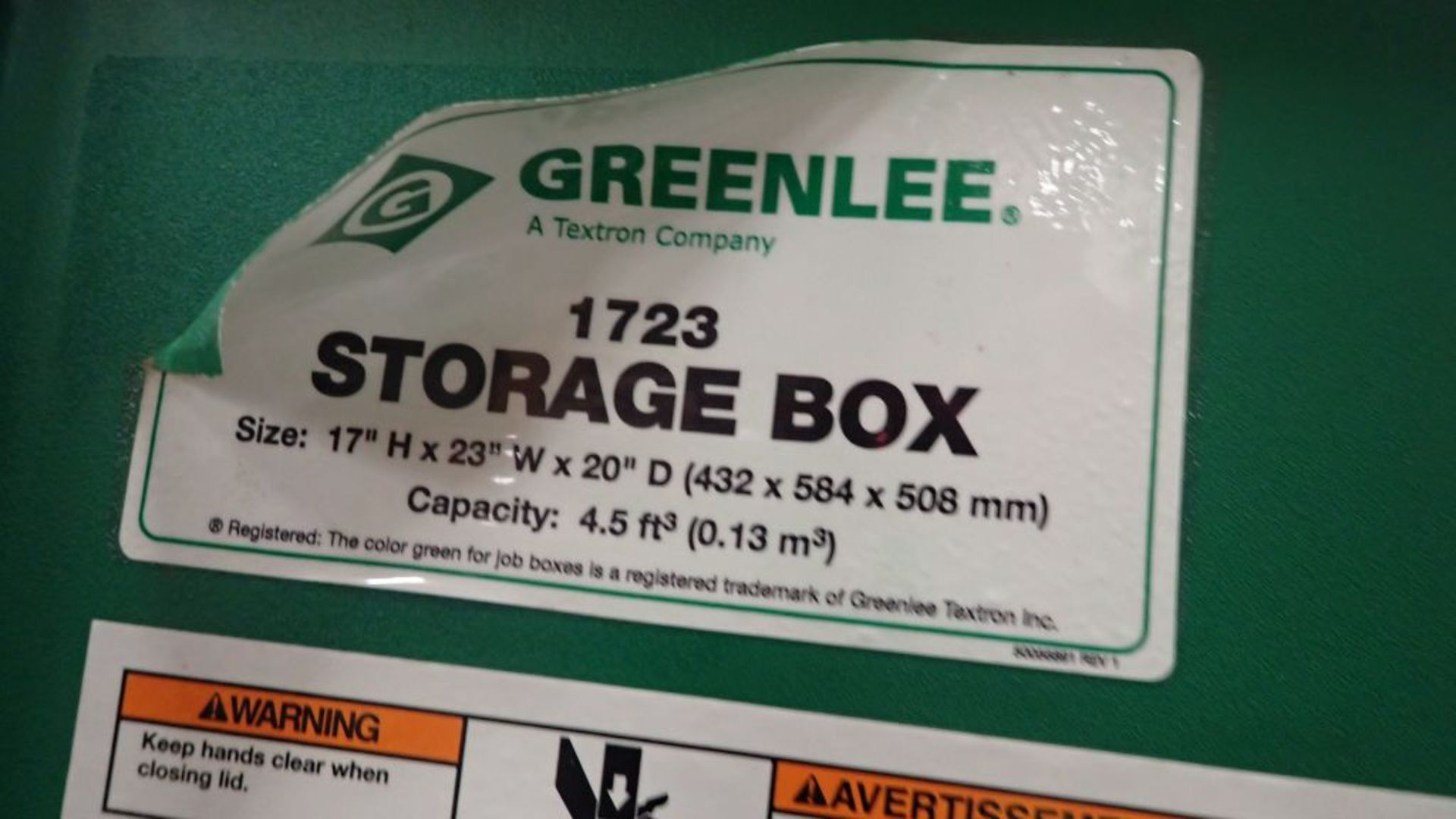 Greenlee Storage Box w/EMT Conduit Bending Machine - Image 5 of 8