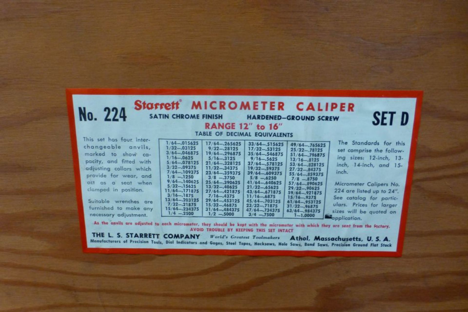 Starrett Micrometer Caliper - Image 4 of 5