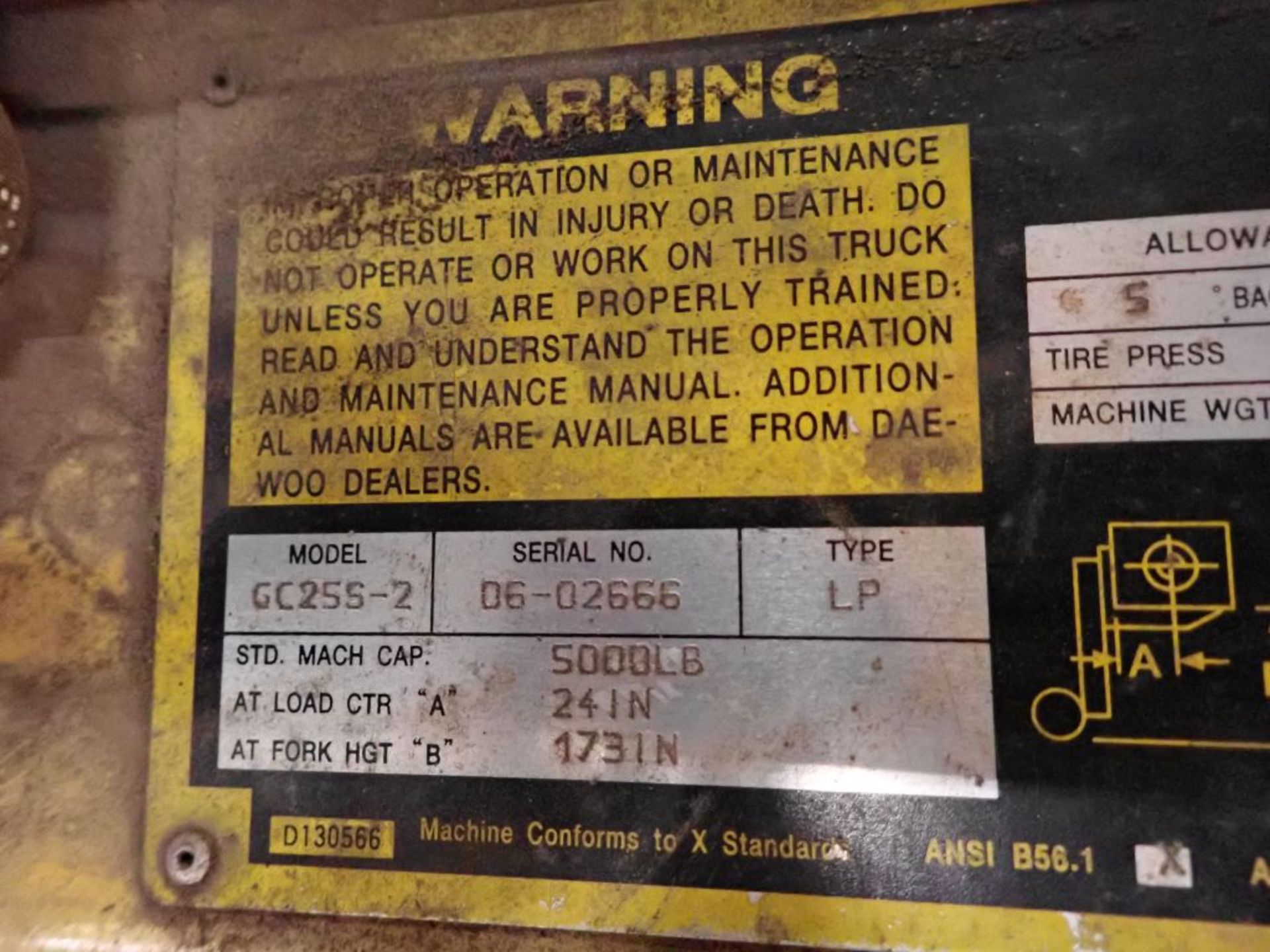 Daewoo Propane Forklift - Image 3 of 18