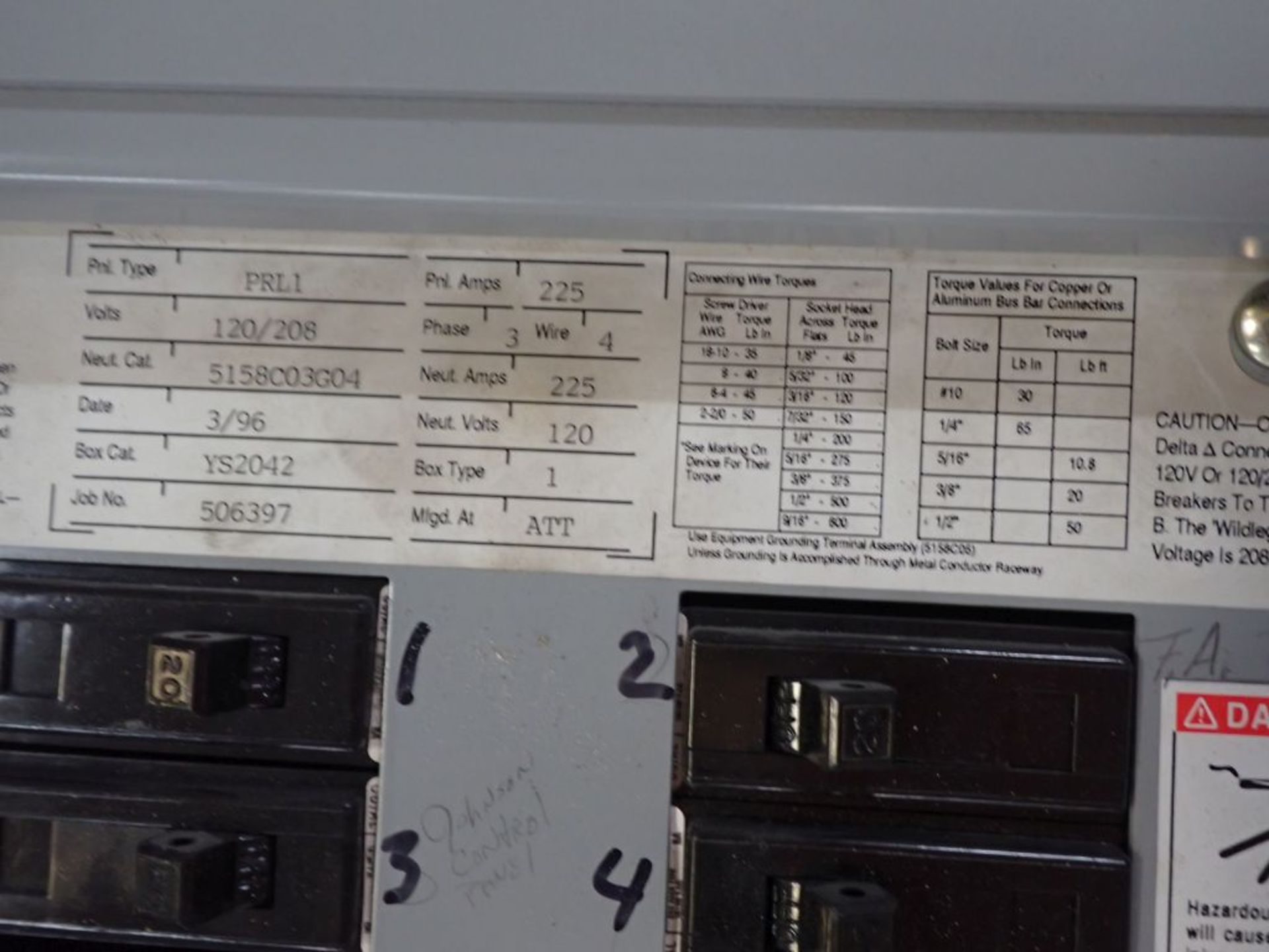 Cutler Hammer Westinghouse Pow-R-Line Panelboard - Image 6 of 7