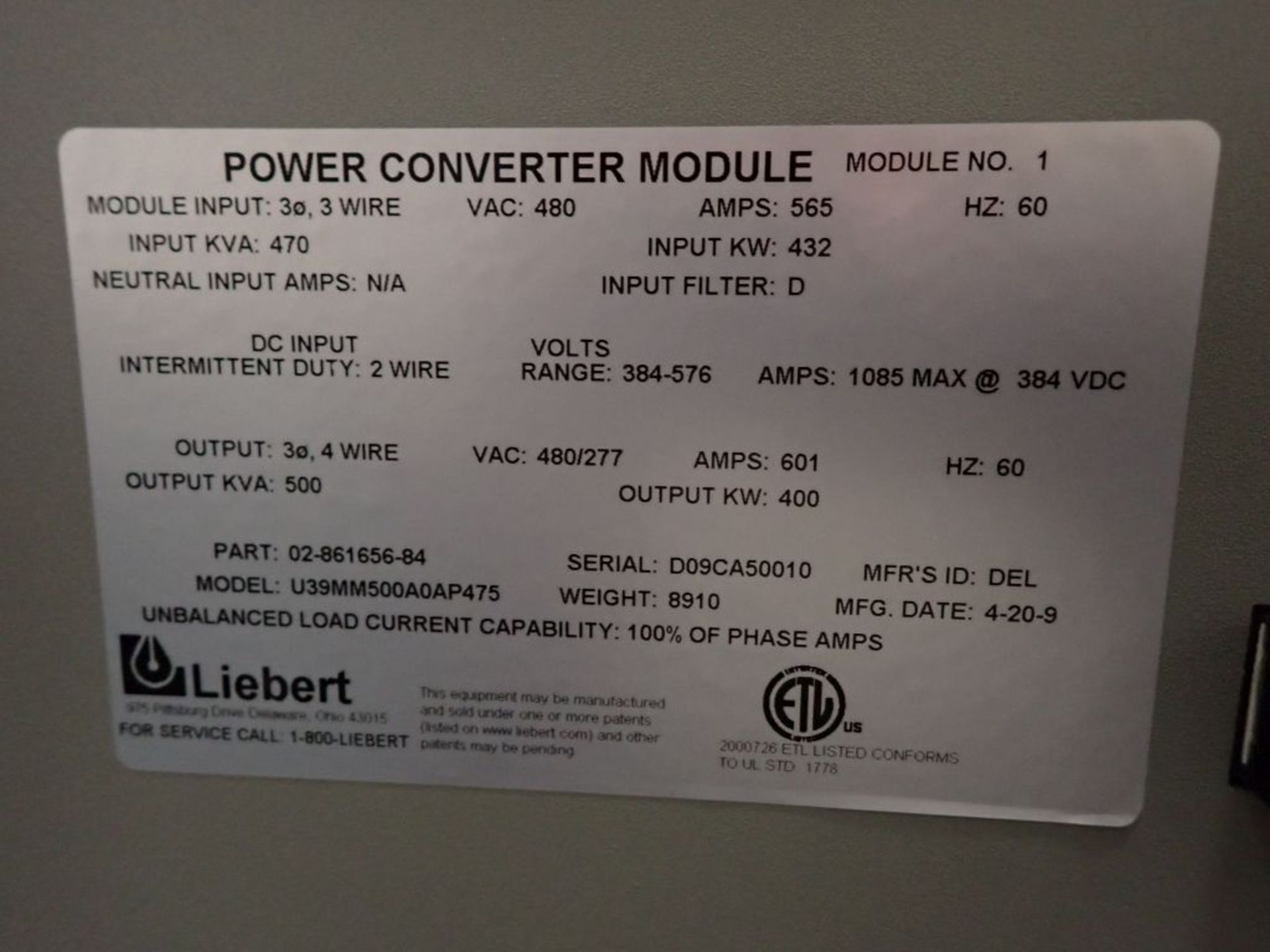 Liebert 610 Uninterruptable Power Module - Image 6 of 17