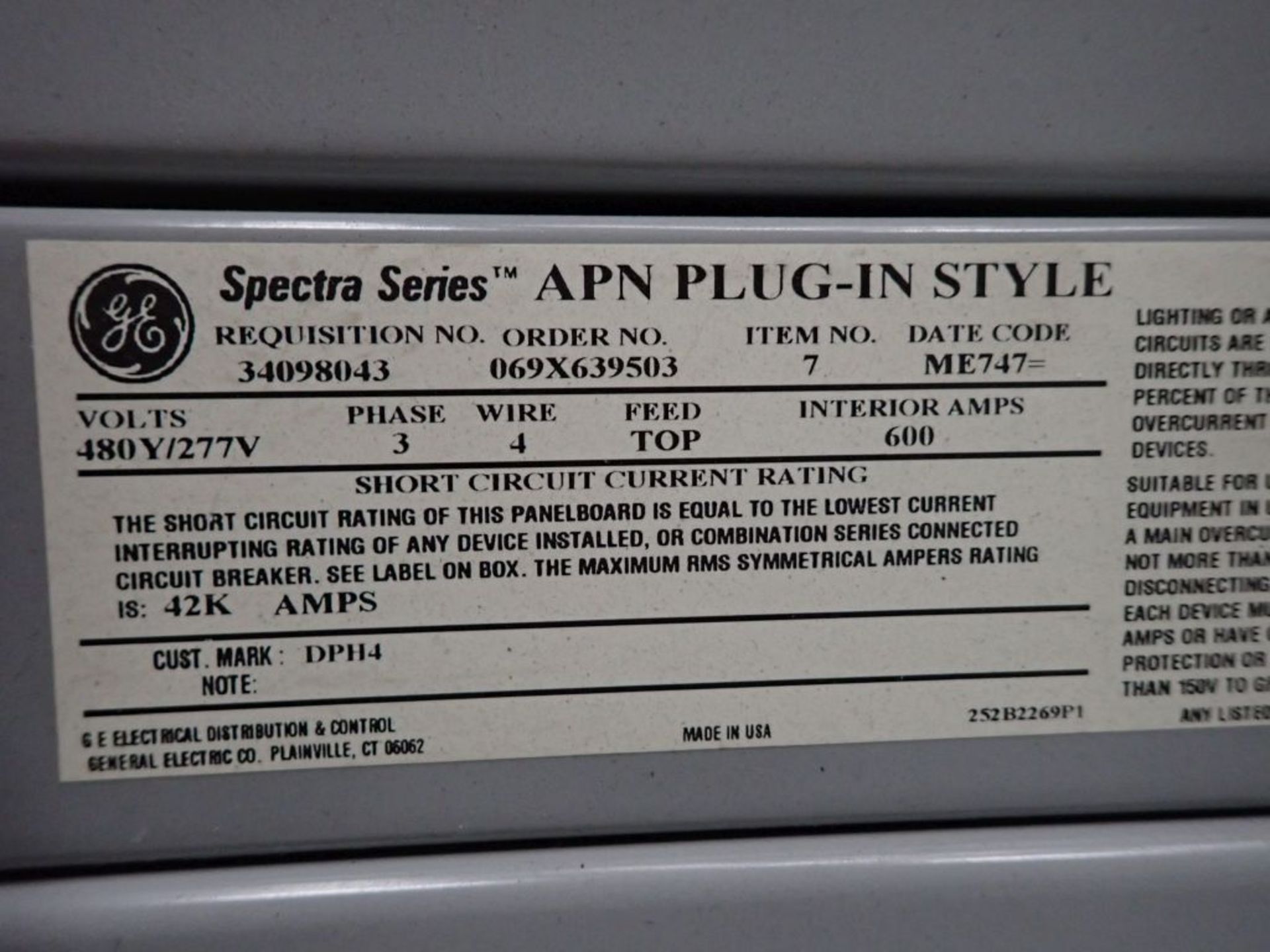 GE Spectra Series Power Panelboard - Image 4 of 9