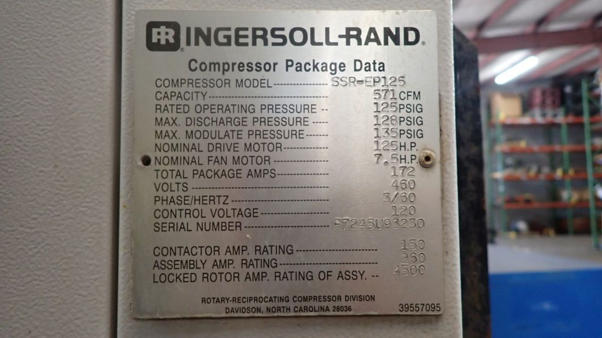 Ingersoll Rand Air Compressor - Image 9 of 11