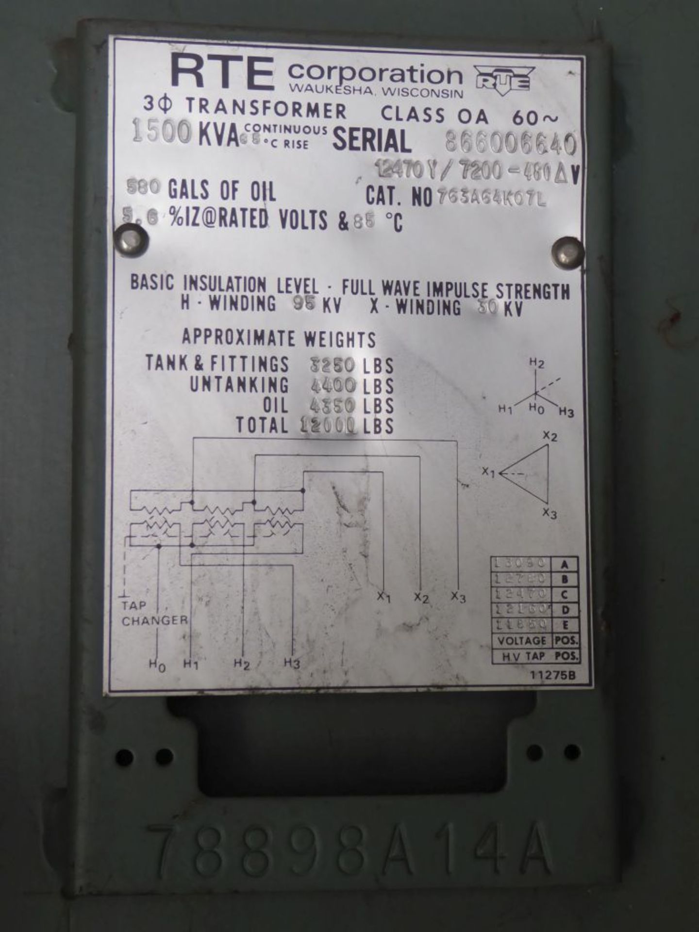 RTE 1500 KVA Padmount Transformer - Image 7 of 7