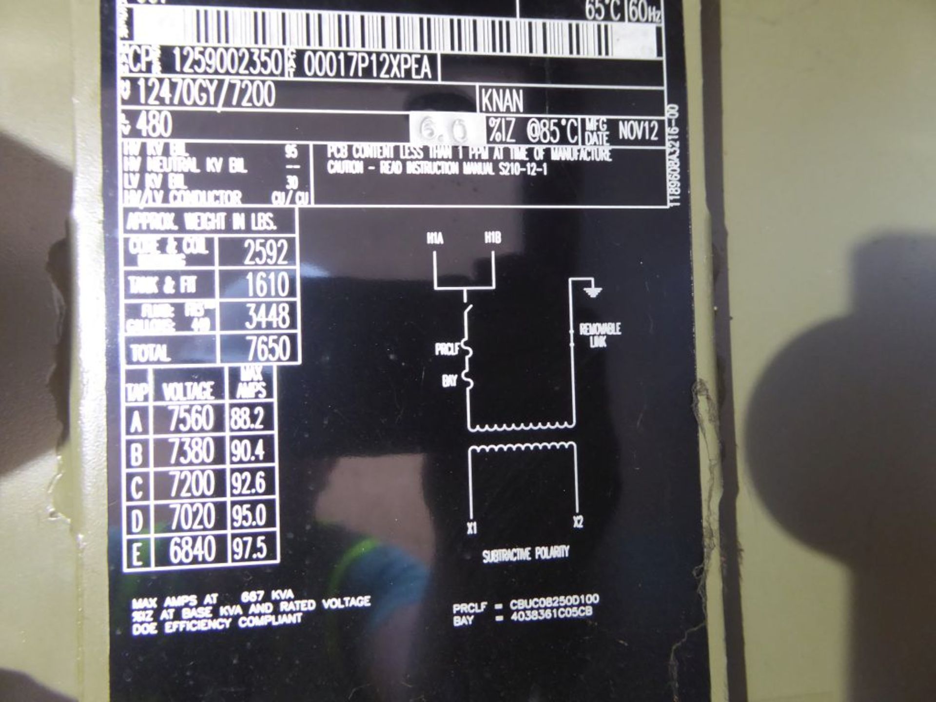 Cooper 667 KVA Padmount Transformer - Image 8 of 10