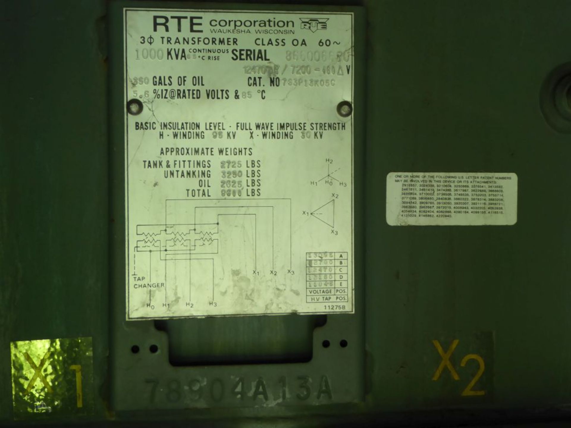 RTE 1000 KVA Padmount Transformer - Image 6 of 10