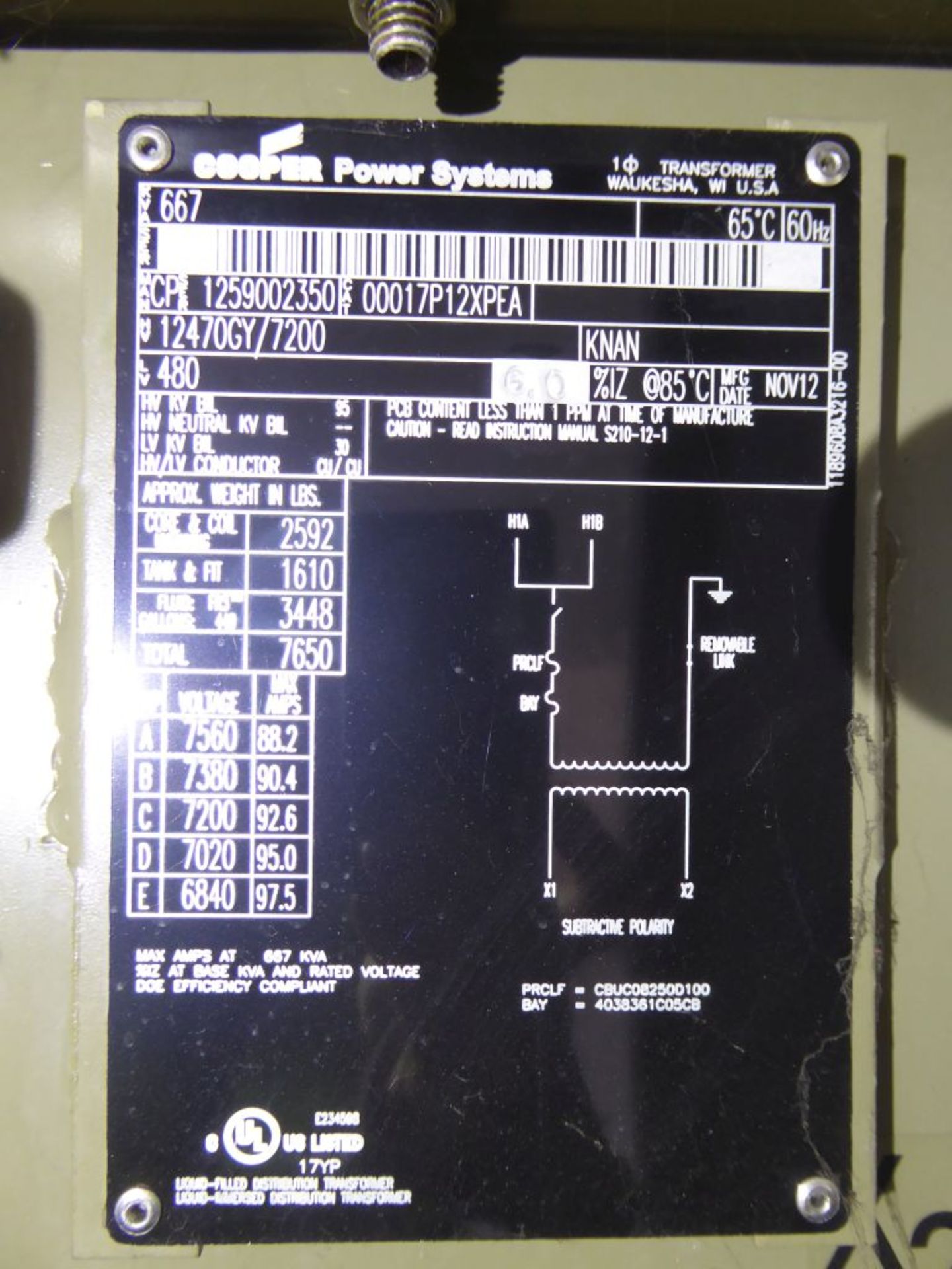 Cooper 667 KVA Padmount Transformer - Image 6 of 10