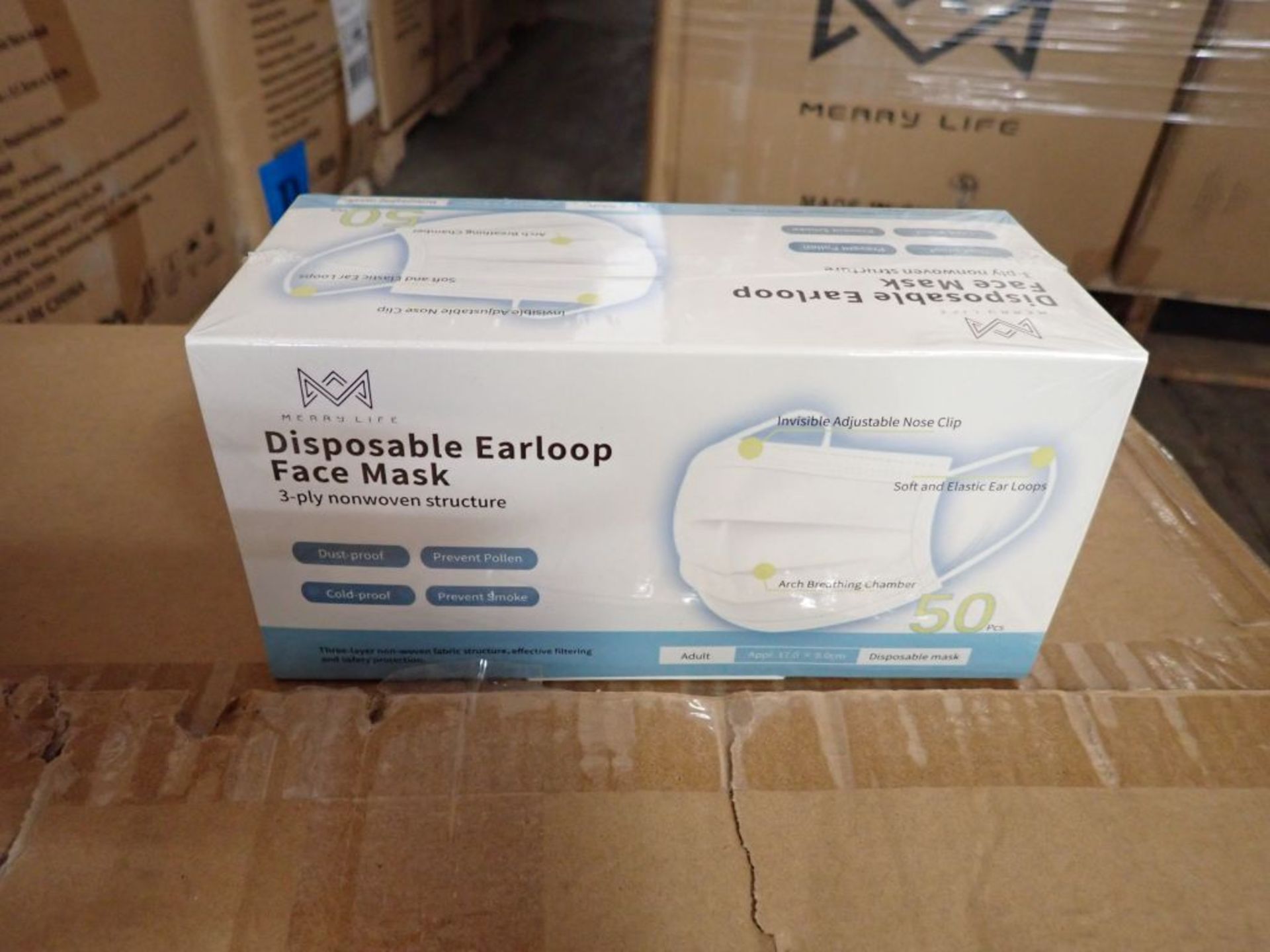 Lot of (48,000) Disposable Earloop Face Mask