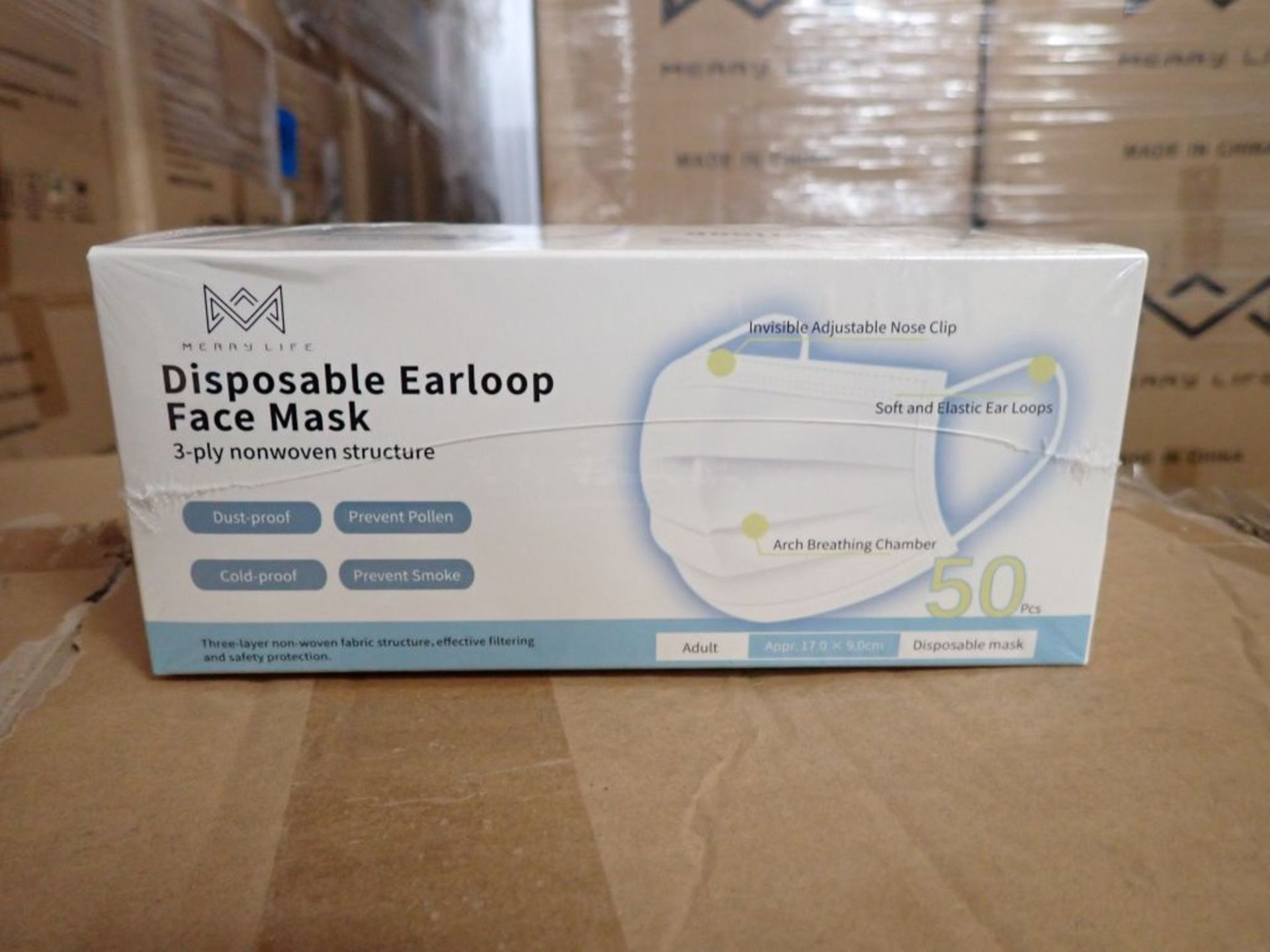 Lot of (48,000) Disposable Earloop Face Mask - Image 2 of 4