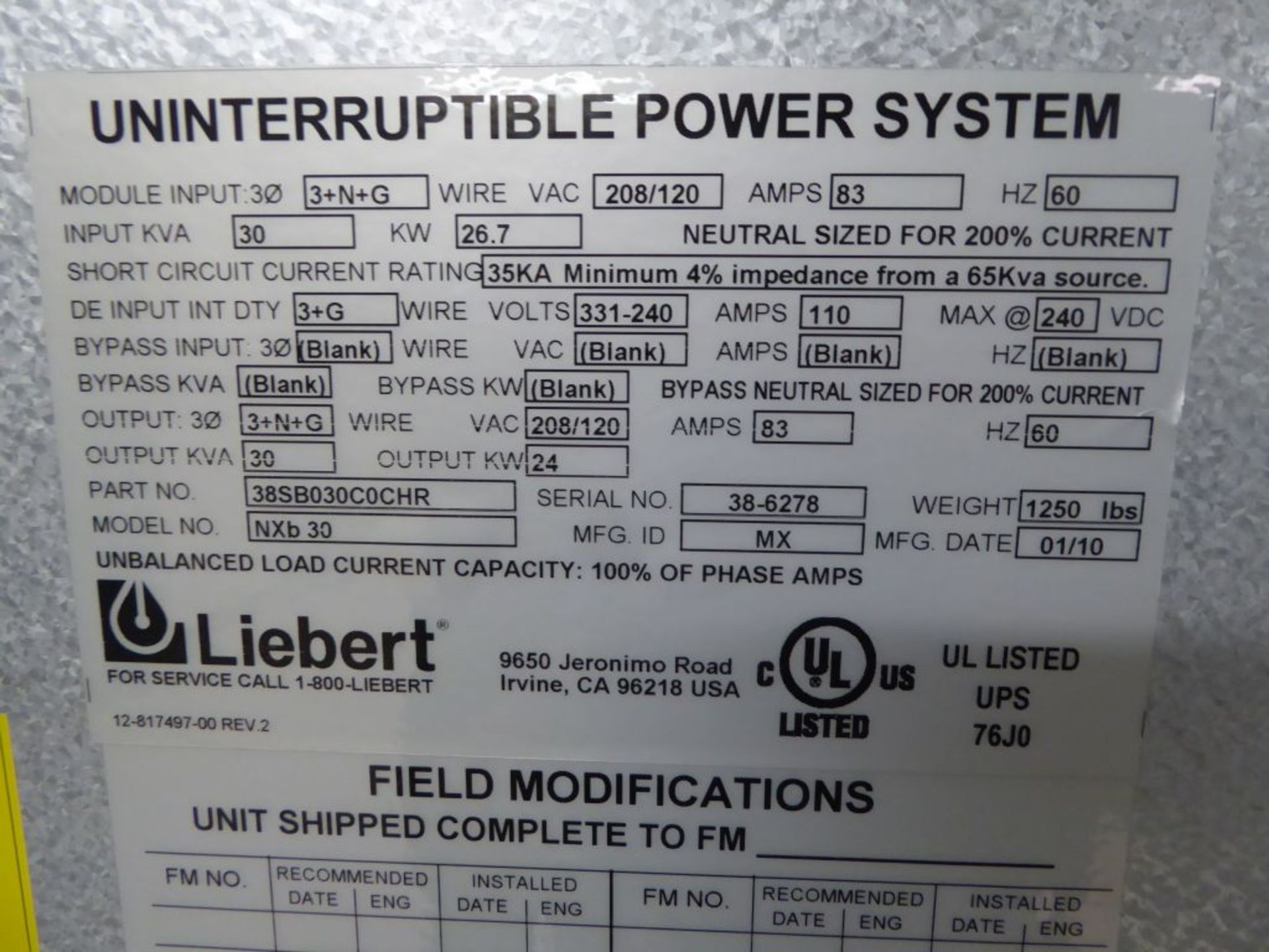 Liebert NX AC Power System - Image 3 of 5