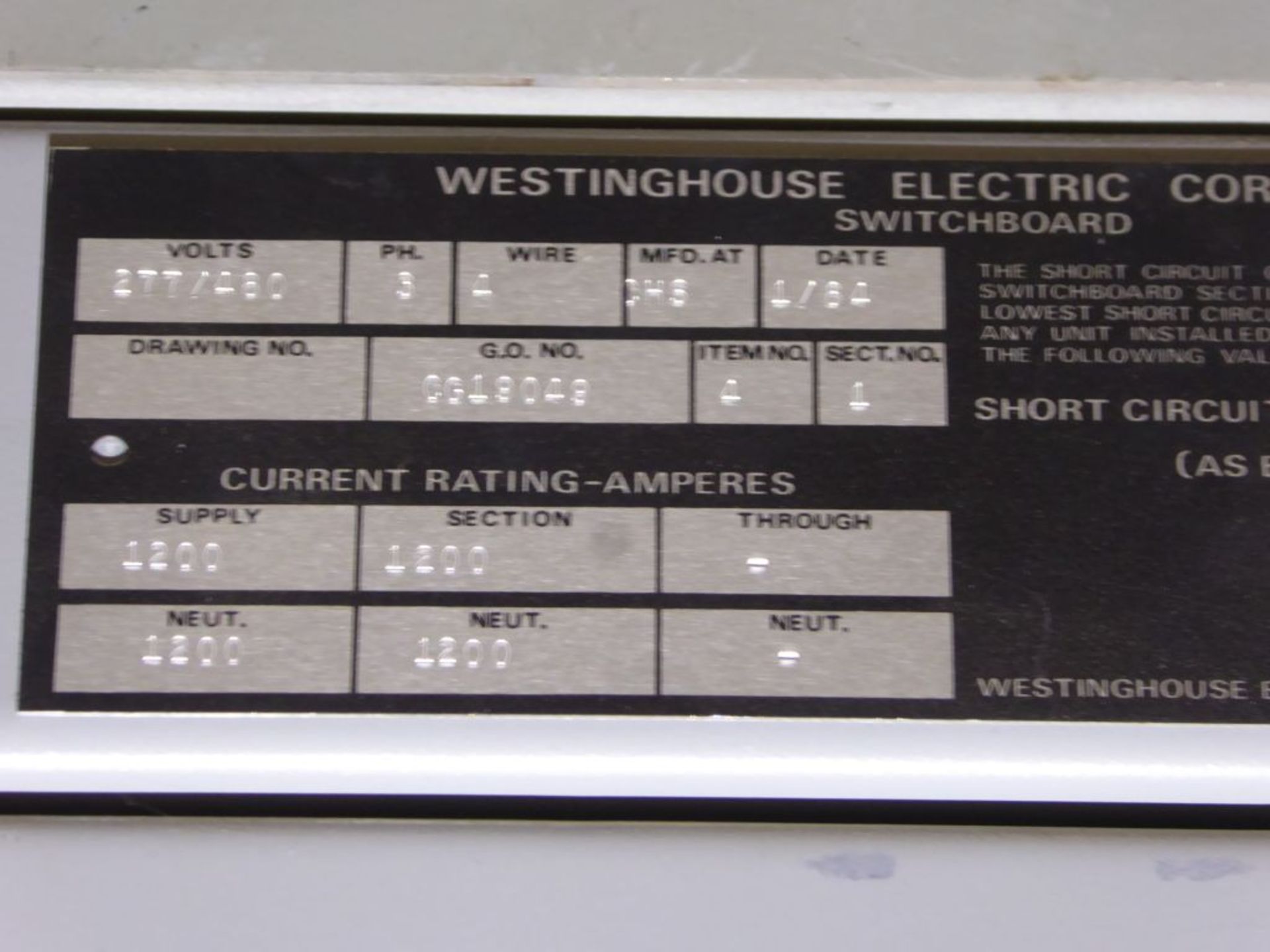 Westinghouse Switchboard - Image 3 of 21