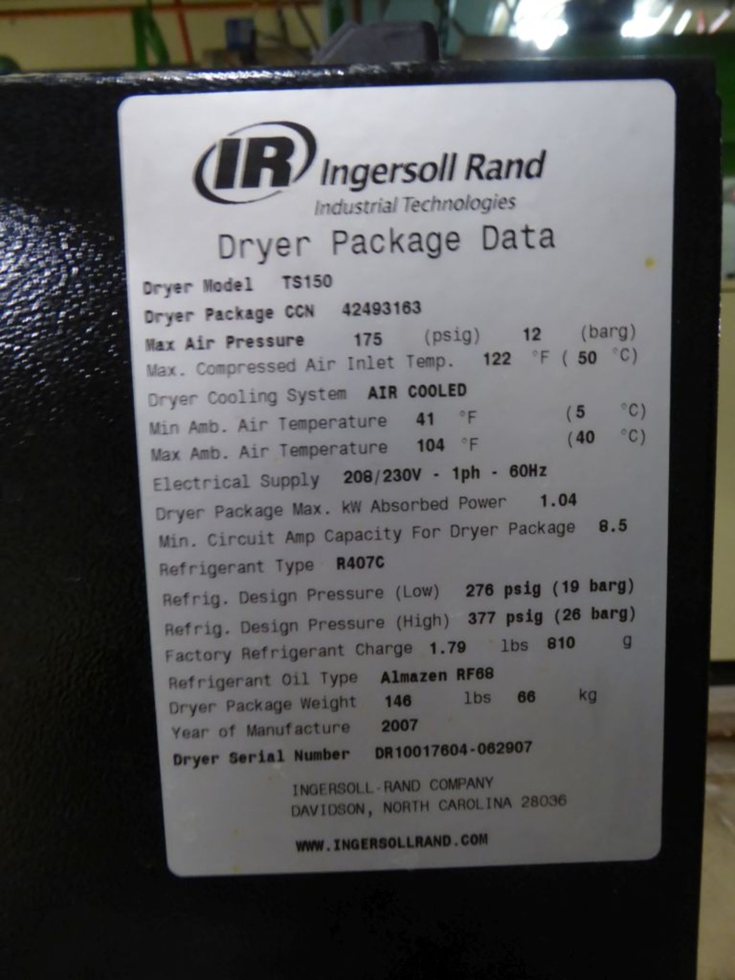 Ingersoll Rand Air Dryer - Image 3 of 3