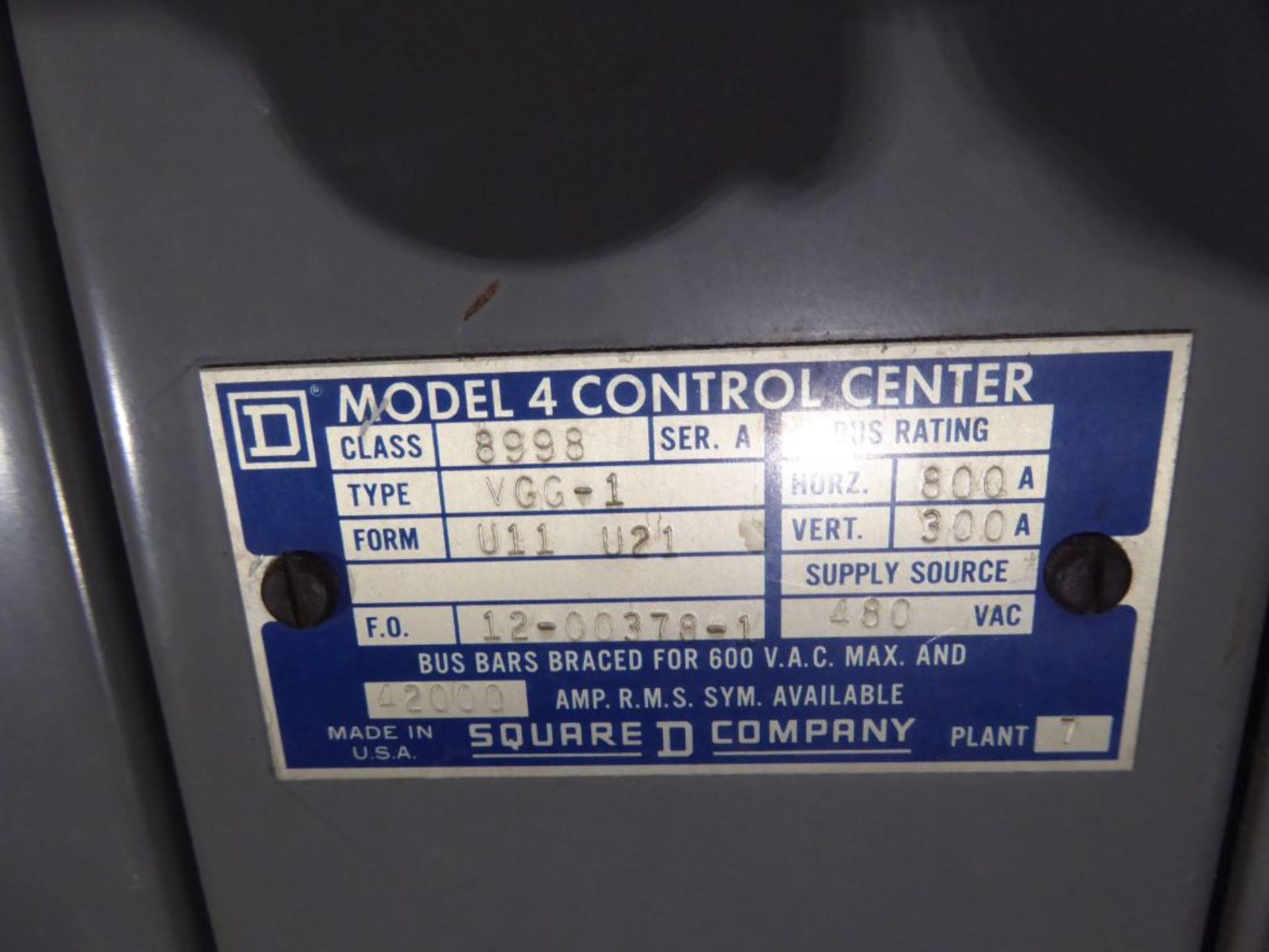 Square D Model 4 MCC Unit 4-Verticals - Image 4 of 12