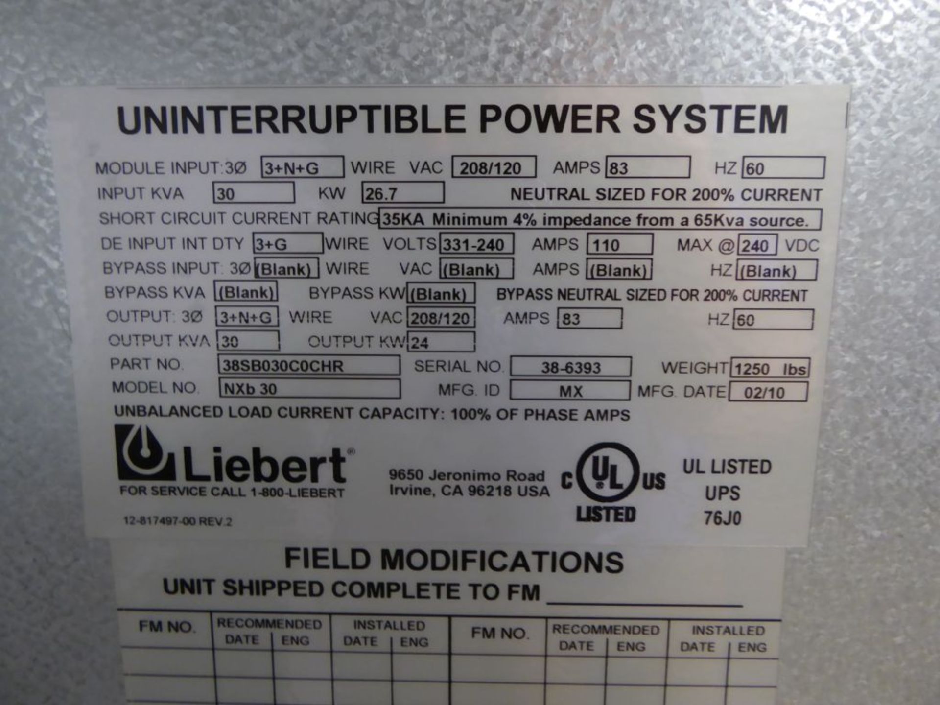 Liebert UPS - Image 4 of 5