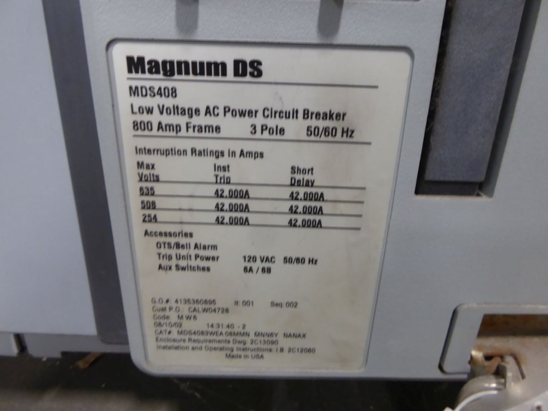 Located in Fridley, MN - Cutler-Hammer Magnum DS Switchgear - Image 39 of 39