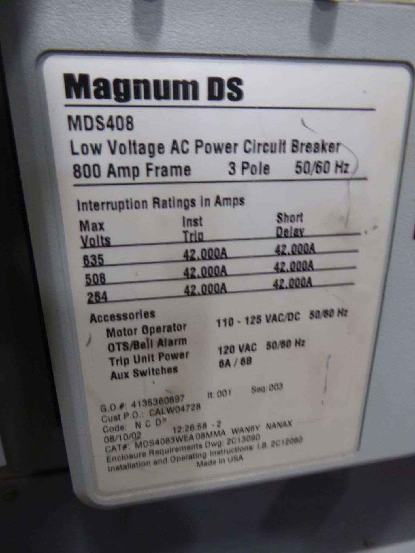 Located in Fridley, MN - Cutler-Hammer Magnum DS Switchgear - Image 36 of 39