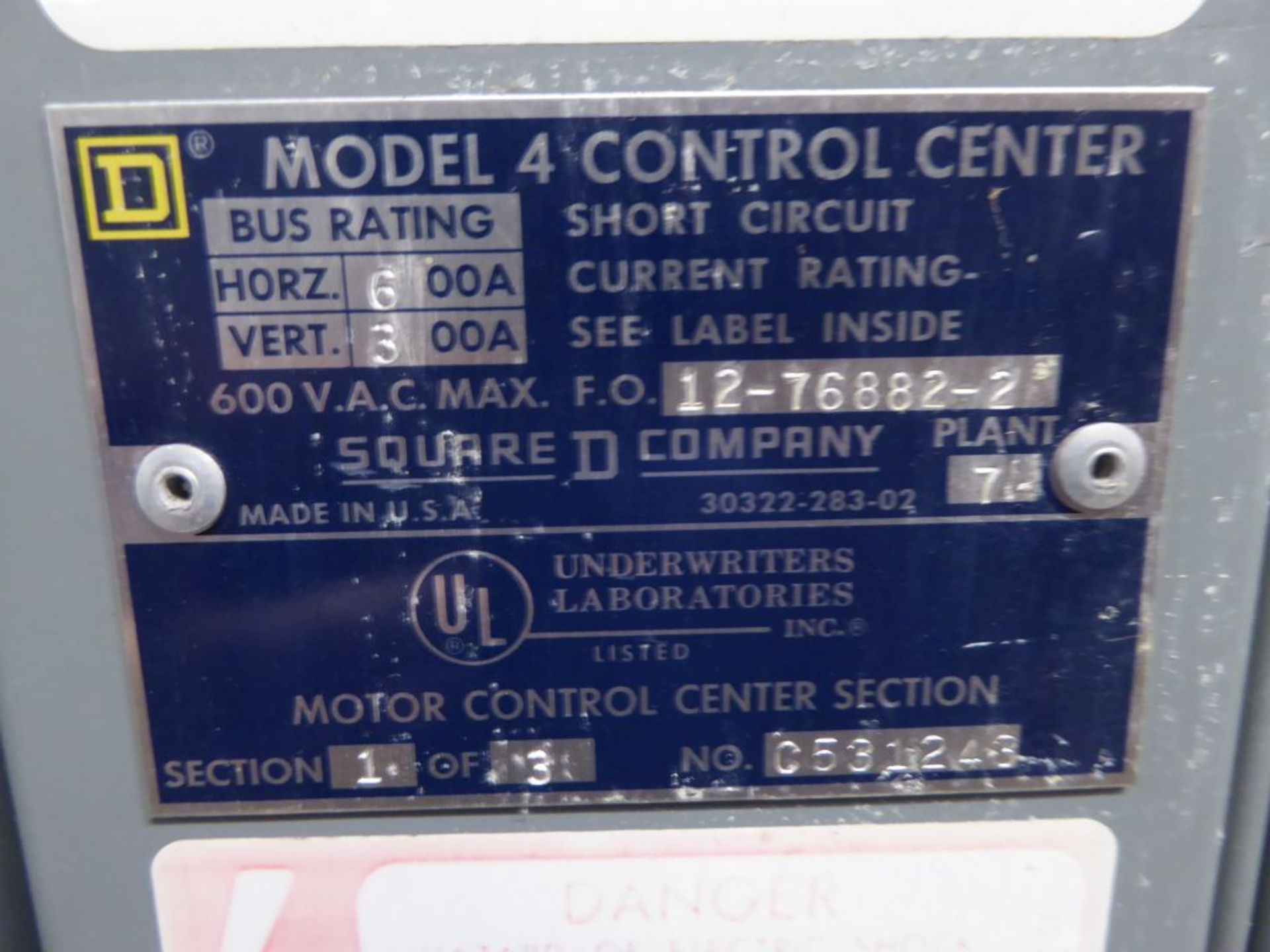 Square D Model 4 Control Center - 3 Verticals - Image 2 of 42