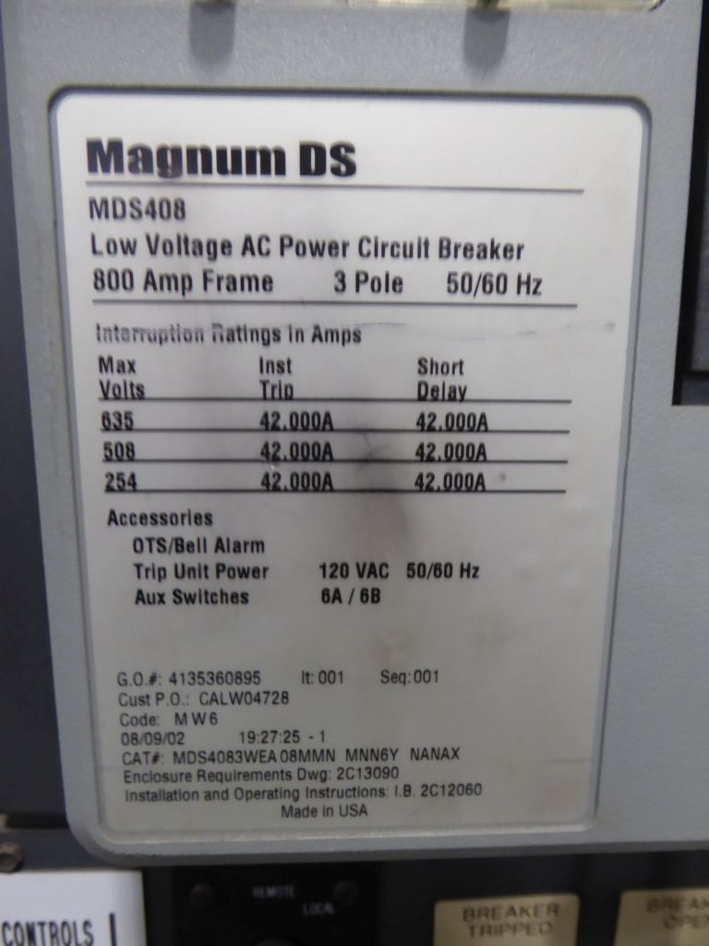 Located in Fridley, MN - Cutler-Hammer Magnum DS Switchgear - Image 33 of 39