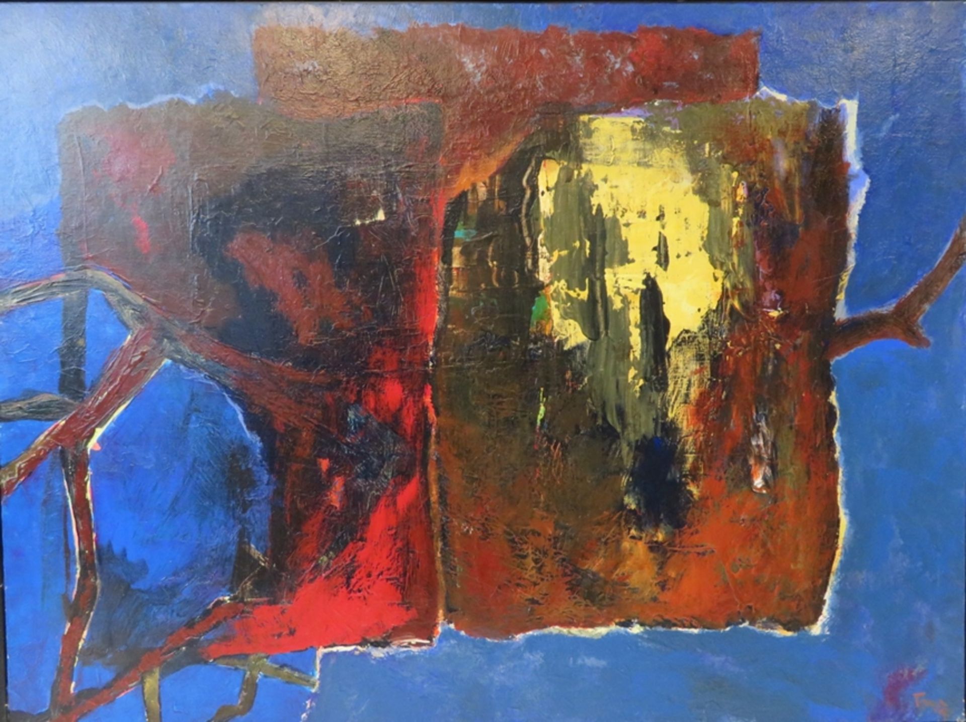 Franswa, Tom, "Ohne Titel", re.u.sign., Öl/Malerpappe, 59 x 80 cm, R. [68 x 88 cm]
