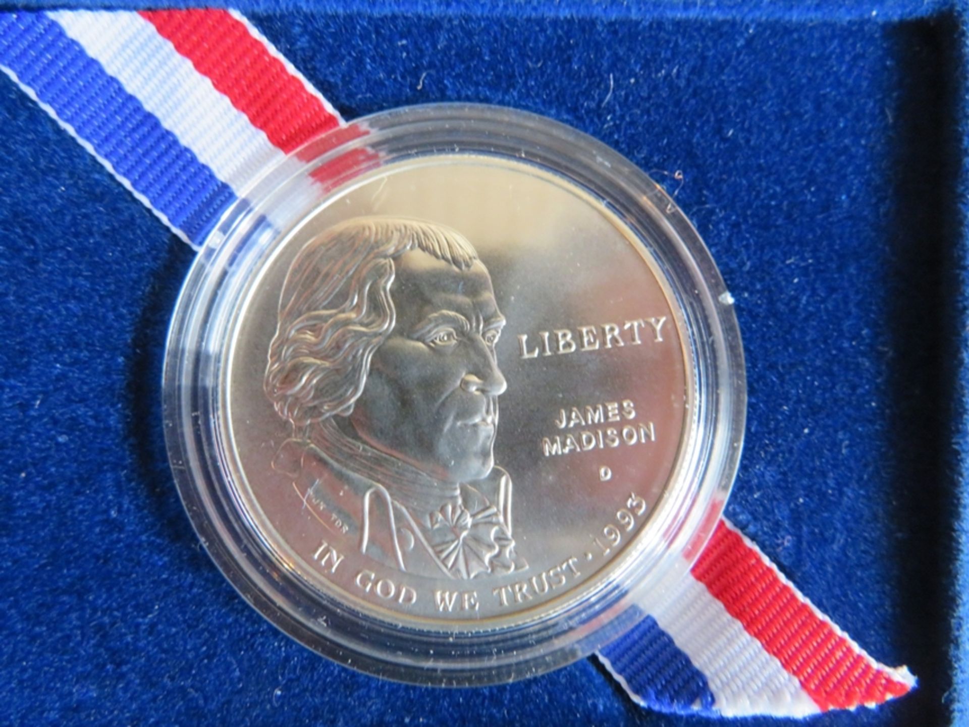 Silbermünze,1 Liberty, USA, 1 Dollar, Sondermünze von 1993 „Bill of Rights“, geprägt von der Denve