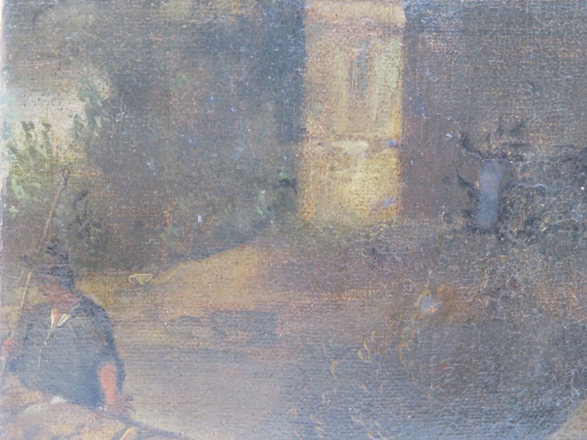 Unbekannt, 18./19. Jahrhundert, "Ruinenansicht", Öl/Leinwand, doubliert, 57 x 40 cm, o.R. - Bild 2 aus 3