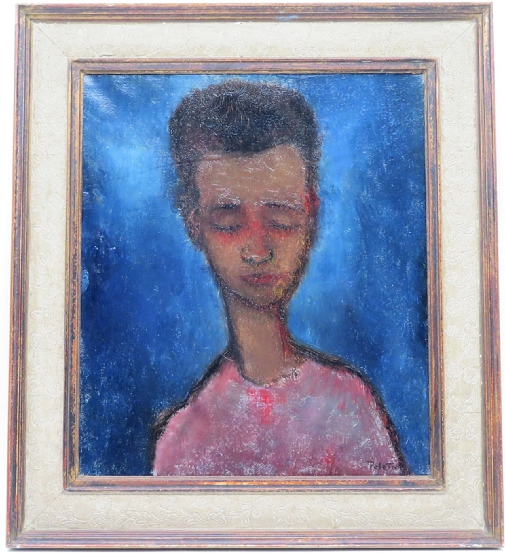 Peletic/Pele Tic, "Porträt eines Jungen", re.u.sign., Öl/Leinwand, 36 x 31 cm, R. [45,5 x 40,5 cm] - Bild 2 aus 3