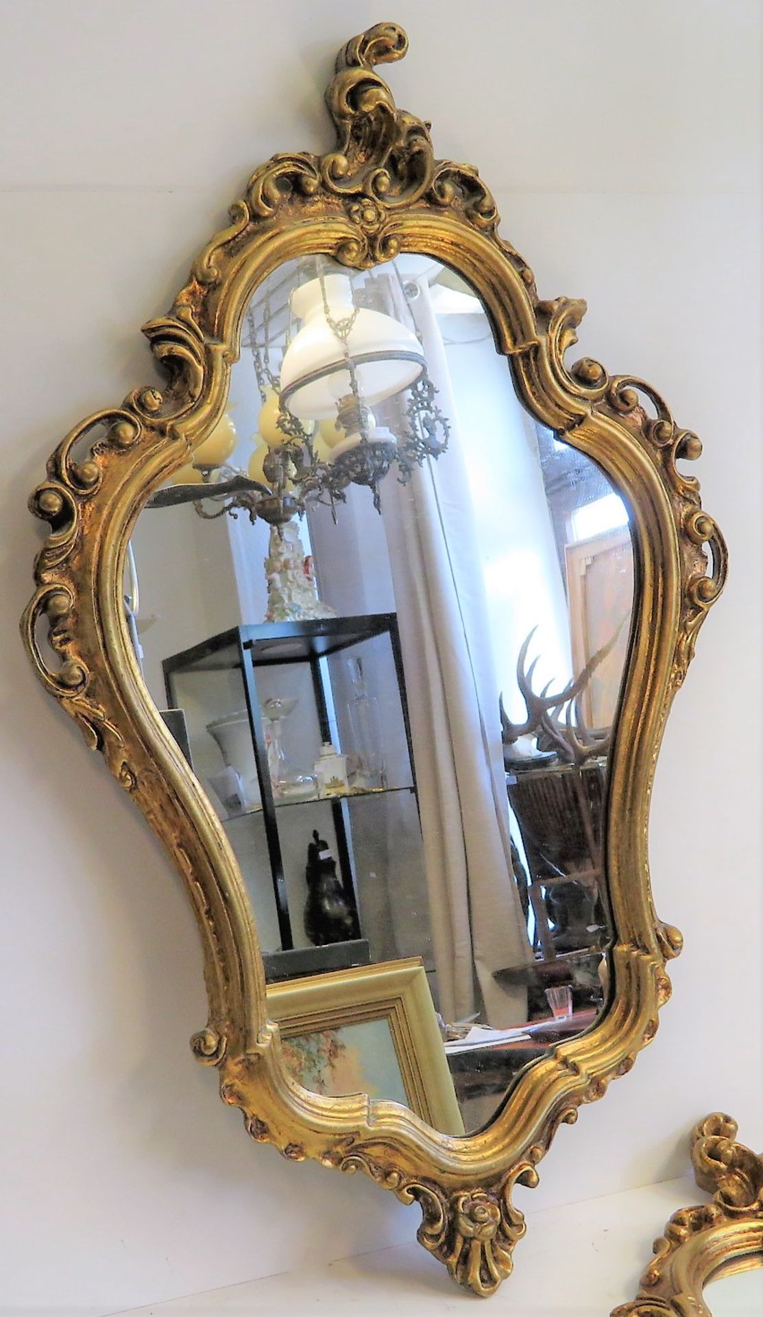 2 Spiegel, Barockstil, vergoldet, 90 x 56 cm.