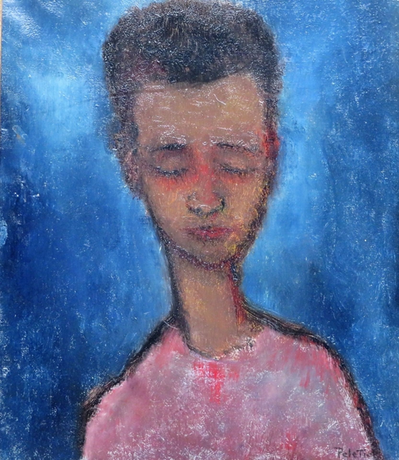 Peletic/Pele Tic, "Porträt eines Jungen", re.u.sign., Öl/Leinwand, 36 x 31 cm, R. [45,5 x 40,5 cm]