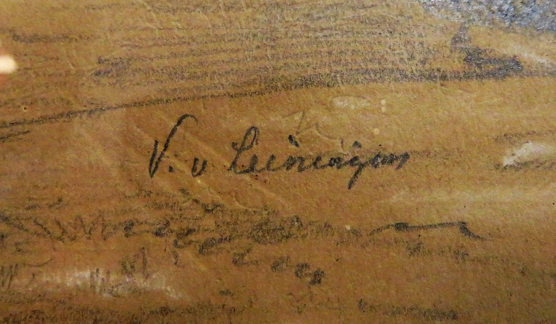 Leiningen, V. von, Biedermeier, um 1820/30, "Südliche Dorfansicht", mi.u.sign., Bleistift Weiß gehö - Bild 2 aus 2