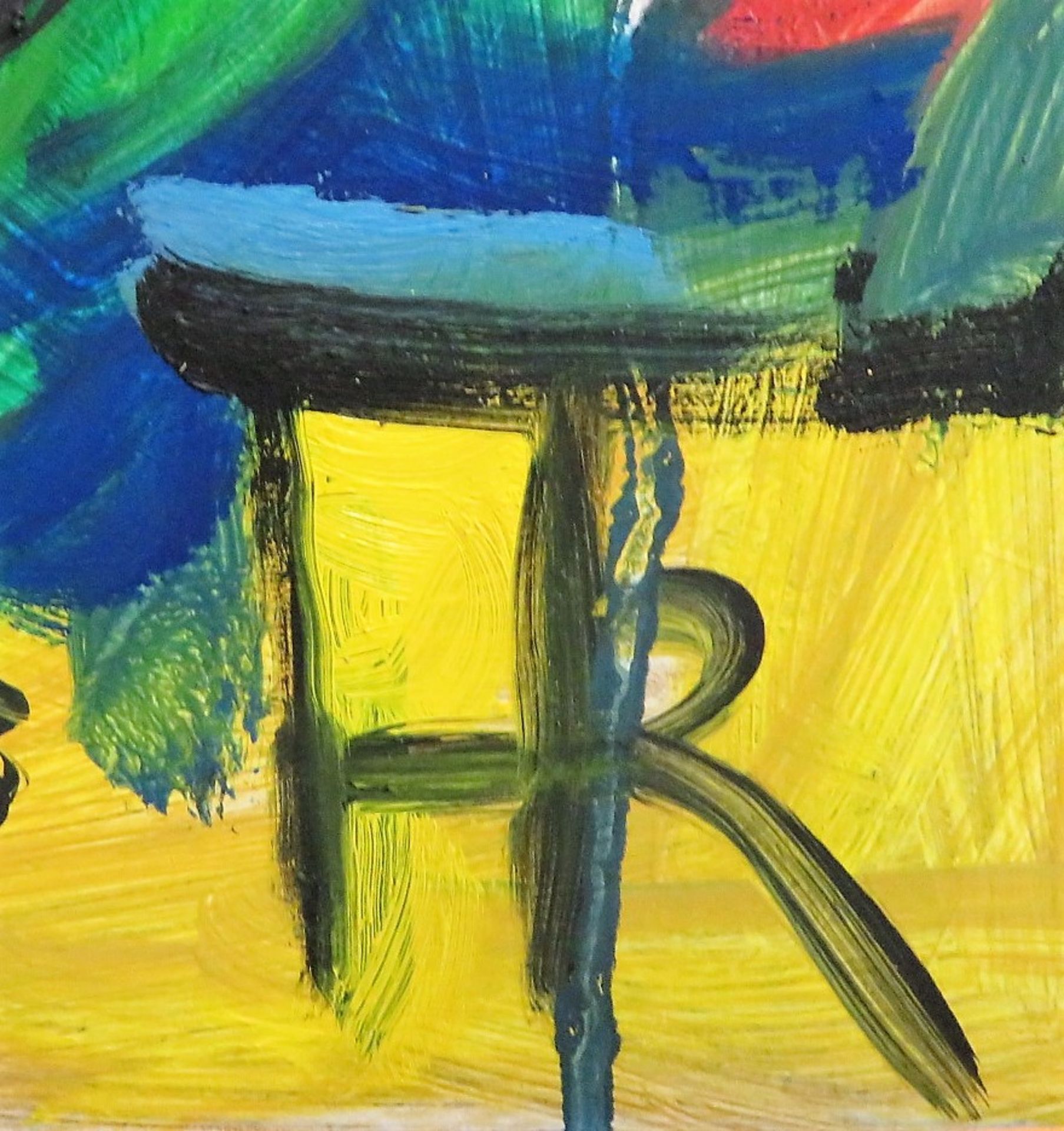 Monogrammist, HR, "Abstrakter Kinderspielplatz", re.u.monogr., Öl/Malerpappe, 70 x 100 cm, R. [73 x - Bild 3 aus 3