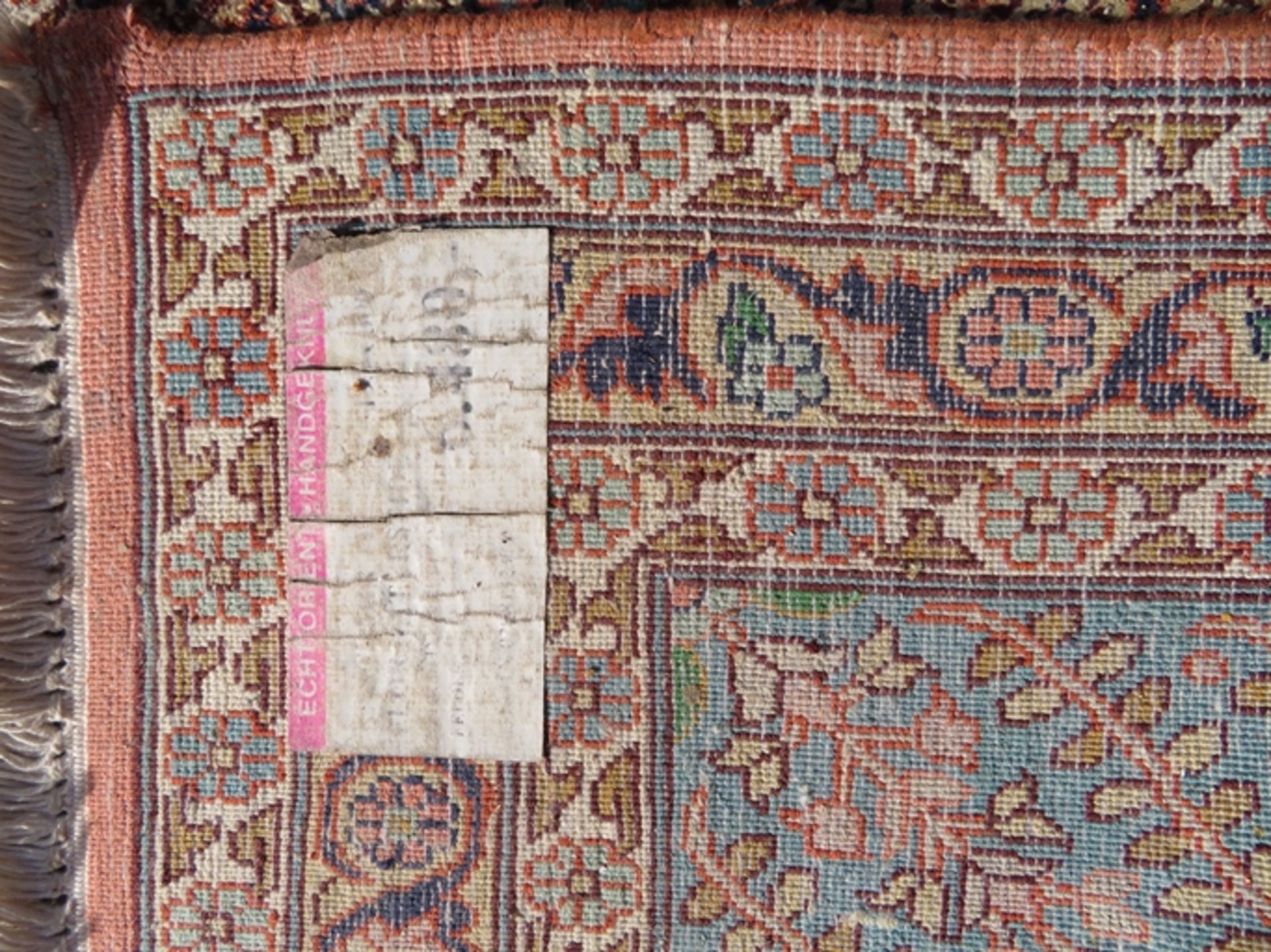 Kaschmir, Indien, Seide/Wolle, abgelaufen, ca. 103 x 193 cm. - Bild 4 aus 4