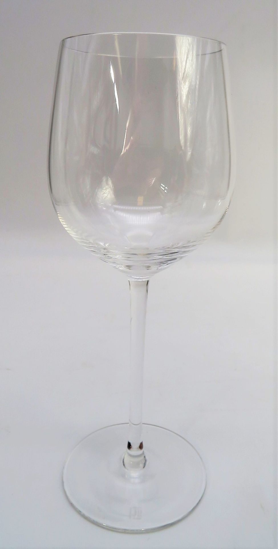 10 Weißweingläser, Riedel, farbloses Glas, gem., h 19,4 cm.