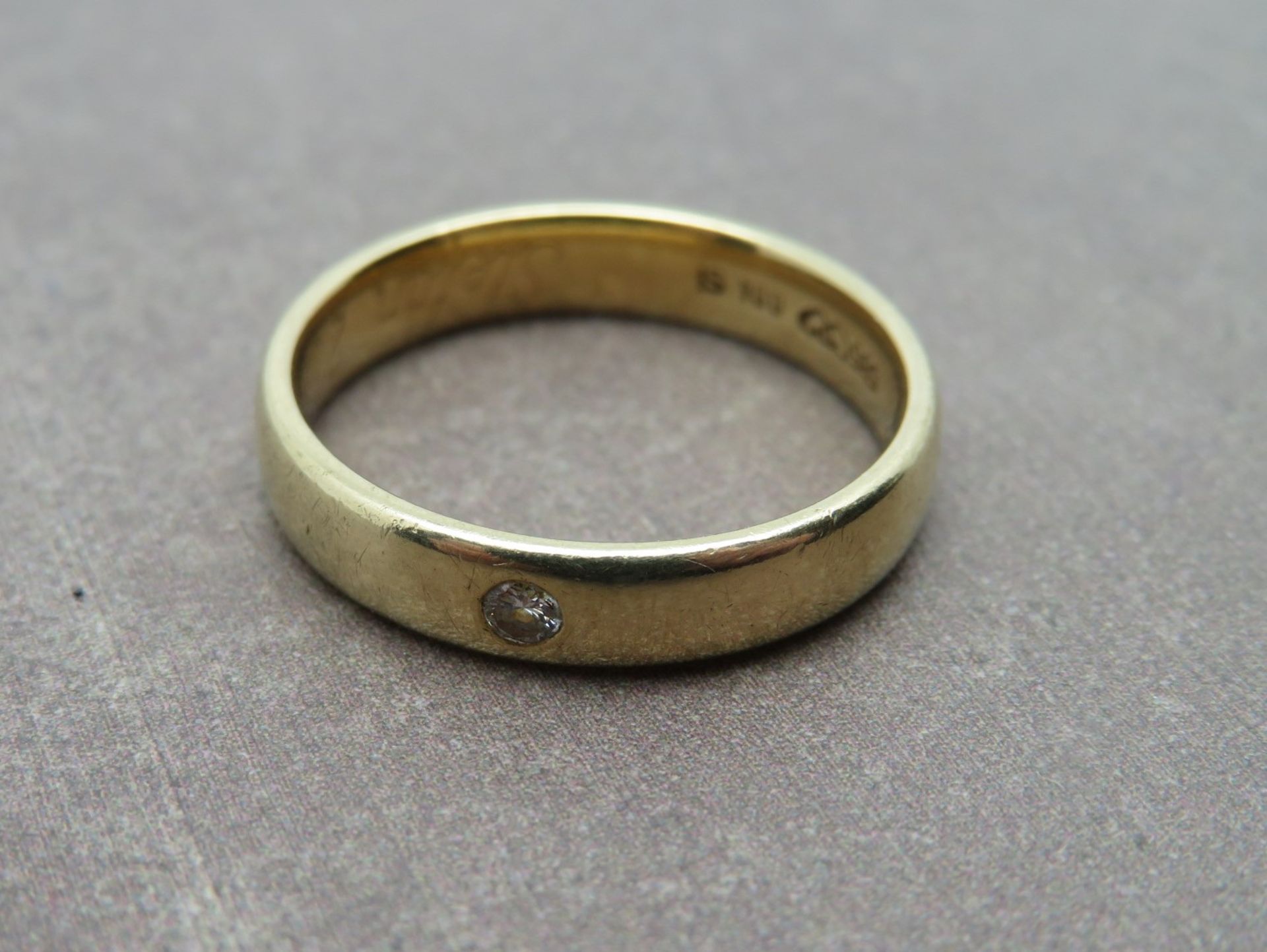 Vintage Bandring, Brillant, ca. 0,04 ct, SI, Gelbgold 585/000, gepunzt, 3,9 g, Goldschmiedesigné, I