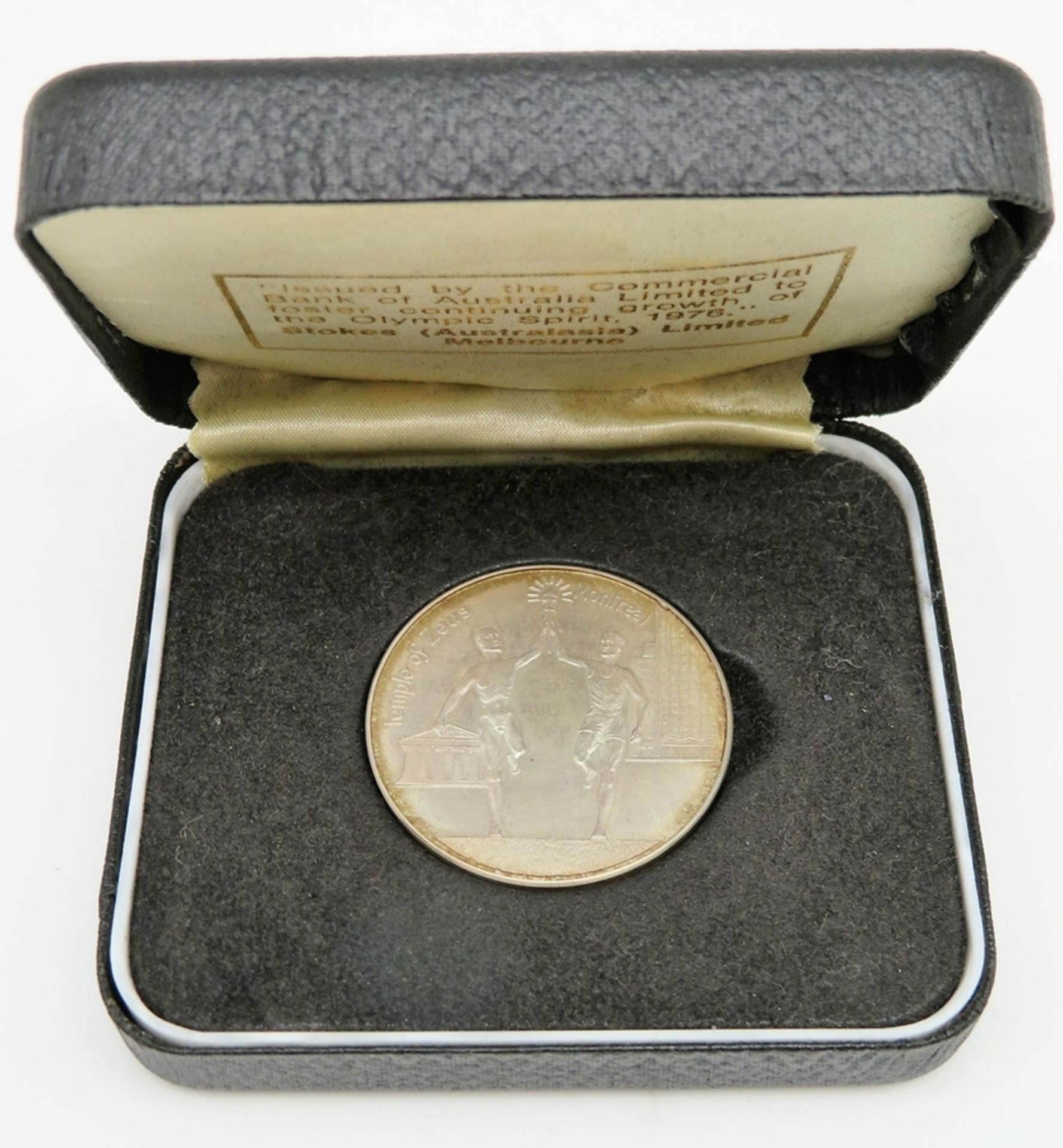Medaille, Montreal, XXI. Olympiade 1976, Silber 925/000, gepunzt, 30,9 g, d 4 cm.