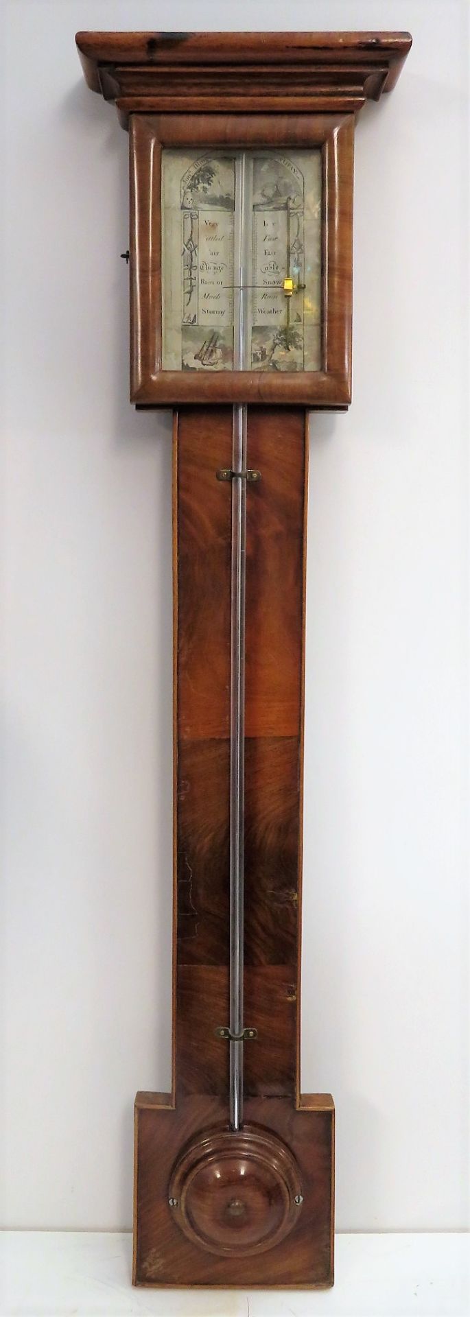 Quecksilber Barometer, John Illingworth, Yorkshire Halifax, 1790 - 1810, Gehäuse Mahagoni, intakt, 