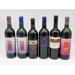6 diverse Flaschen Rotwein, 4 x Jahrgang 1999, je 1 x Jahrgang 1994 und 1996, 0,75 Liter, diverse W