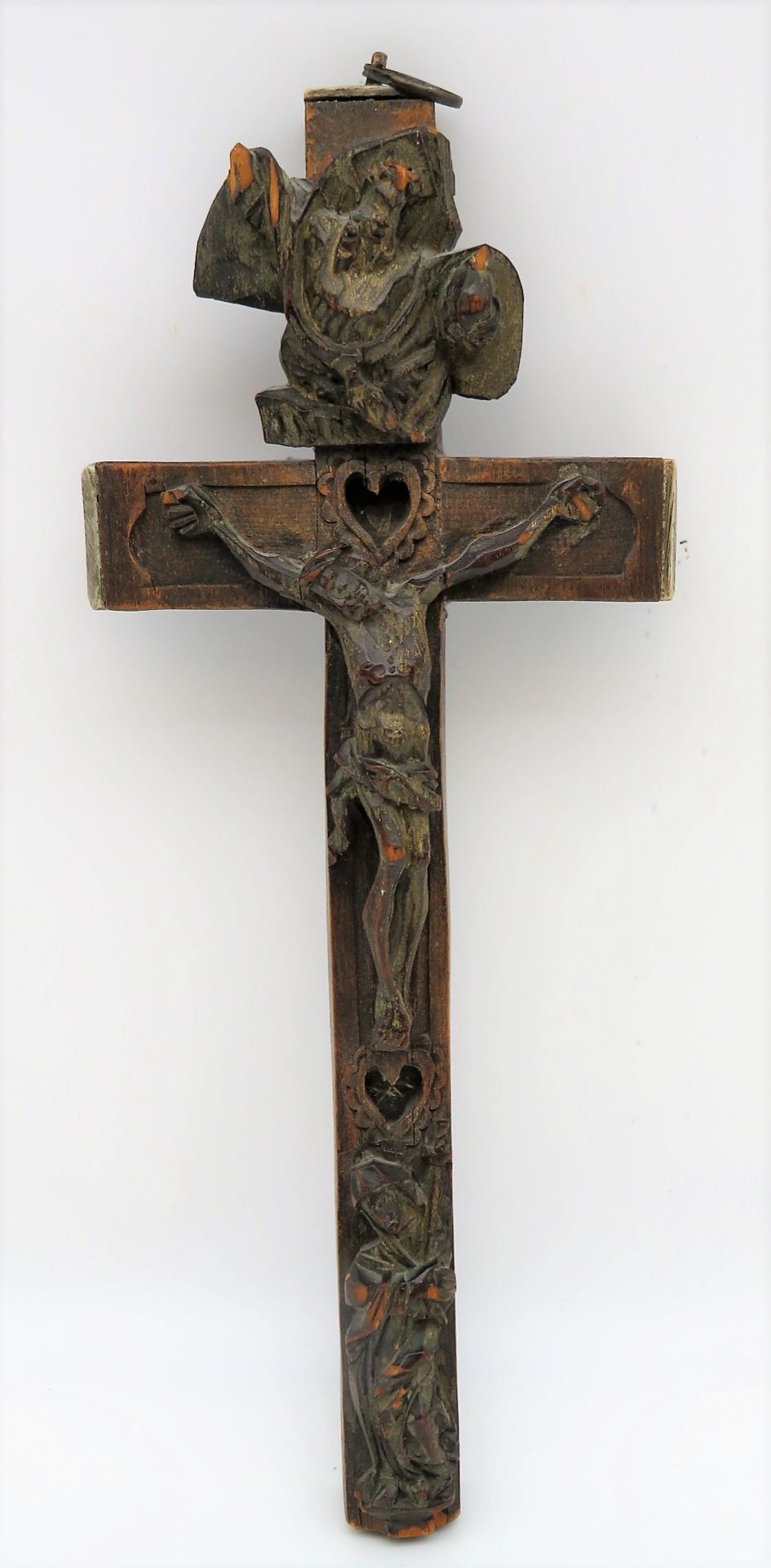 Reliquienkreuz, Alpenländisch, um 1800, Reliquien vorhanden, 27,5 x 11,5 x 3,5 cm.