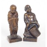 STATUETTEN, Satz von 2, Bronze, patiniert,