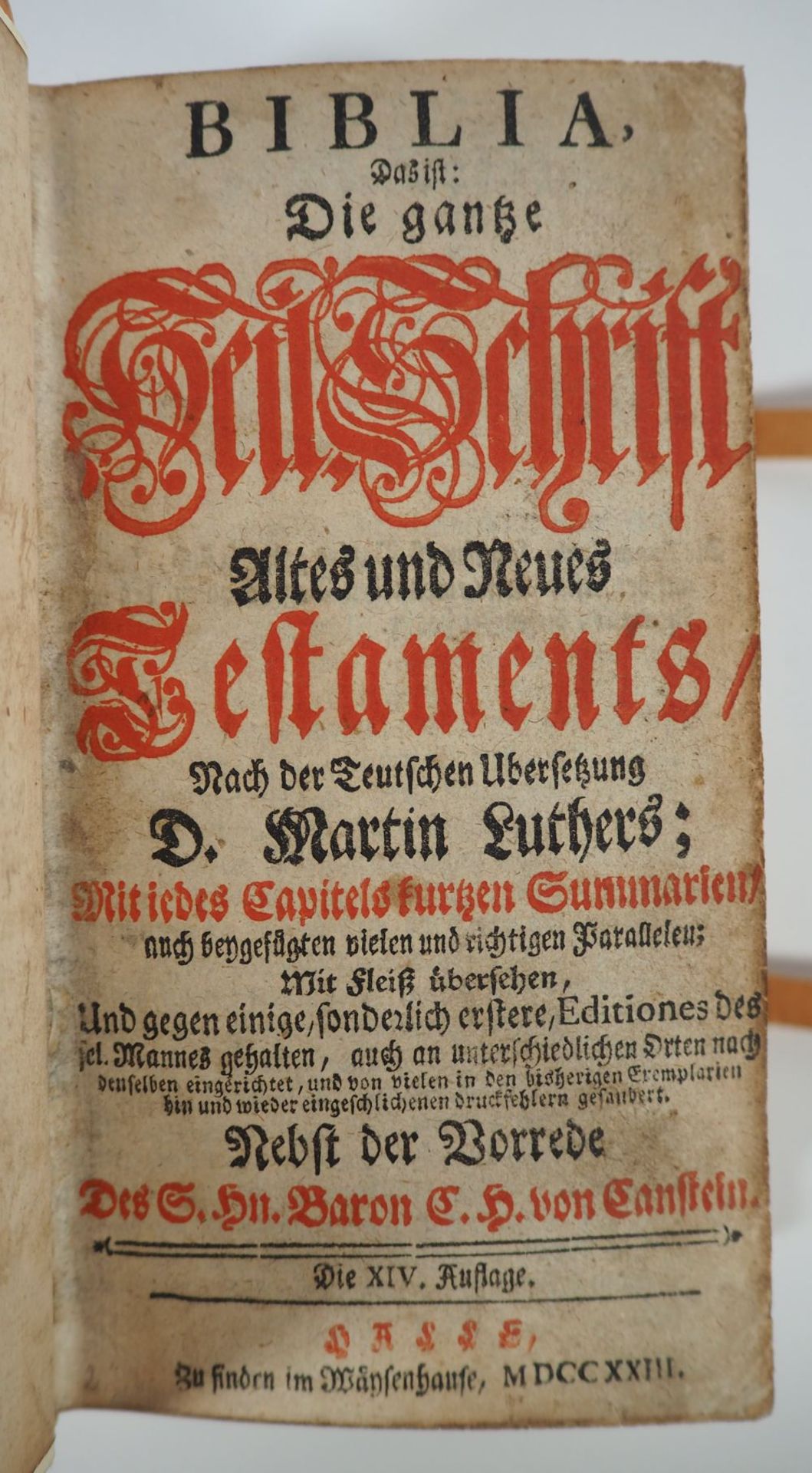 LUTHER-BIBEL, Waysenhaus/ Halle 1723, - Image 2 of 2