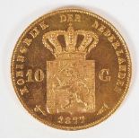 NIEDERLANDE, Wilhelm III, 10 Gulden 1877,