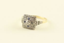 ART-DECO-DAMENRING, 585/ooo Gelbgold