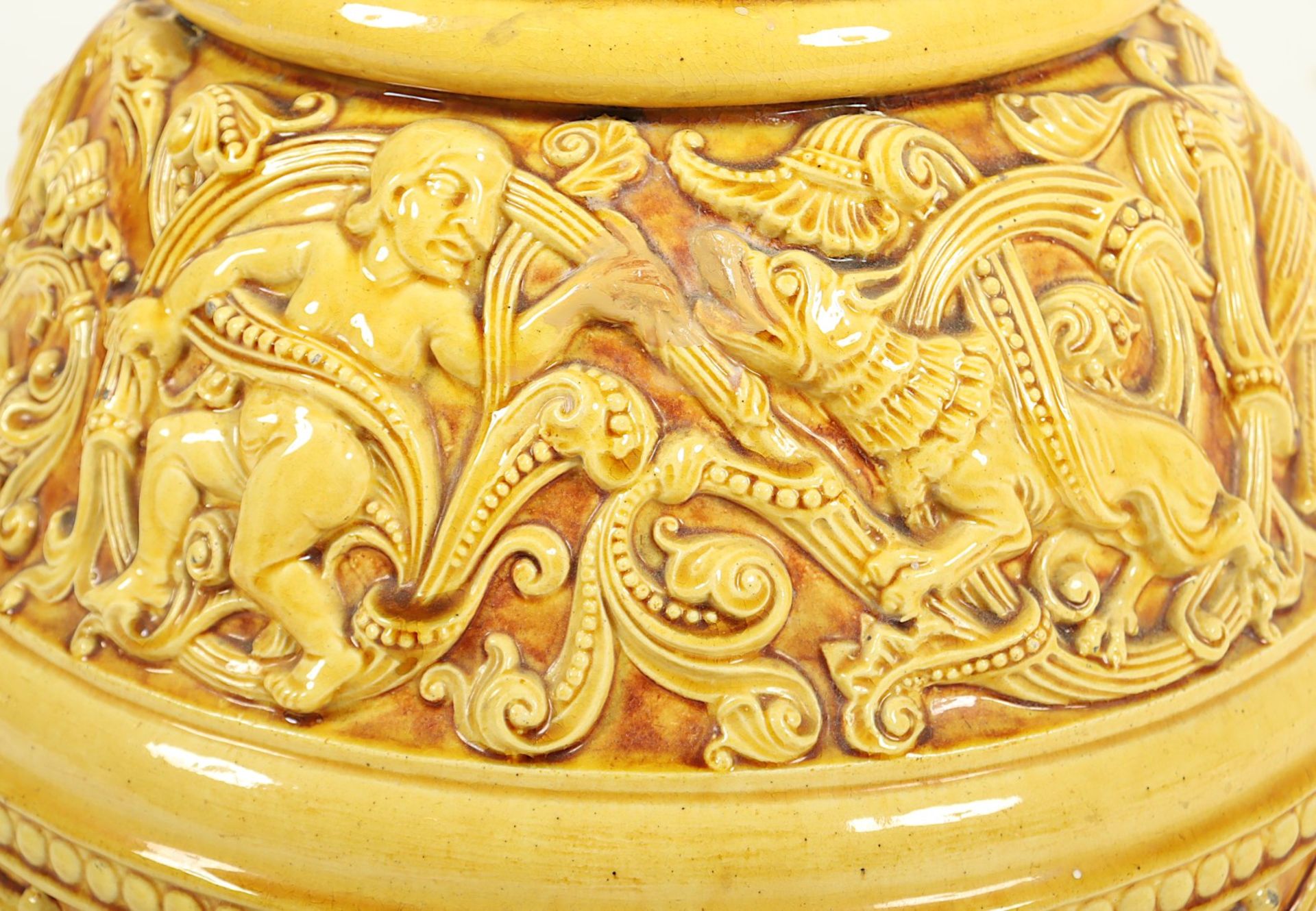 BLUMENSÄULE, Keramik, gelb-orange - Image 5 of 7