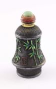 SILBERNES SNUFF BOTTLE, vergoldeter