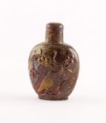 SNUFF BOTTLE, Quarz, im flachen Relief