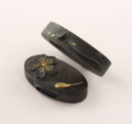 FUCHI-KASHIRA, Shibuichi, im farbigen